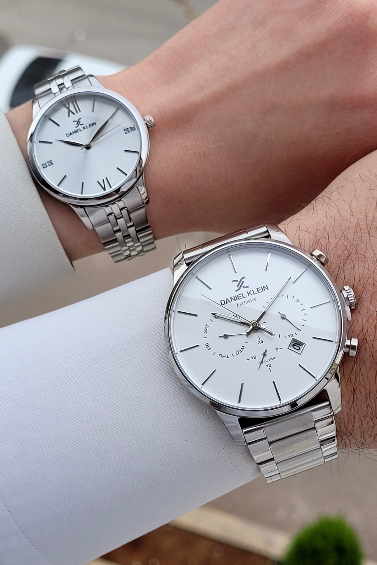 Silver Color Lovely Couple Wrist Watch STISTE9