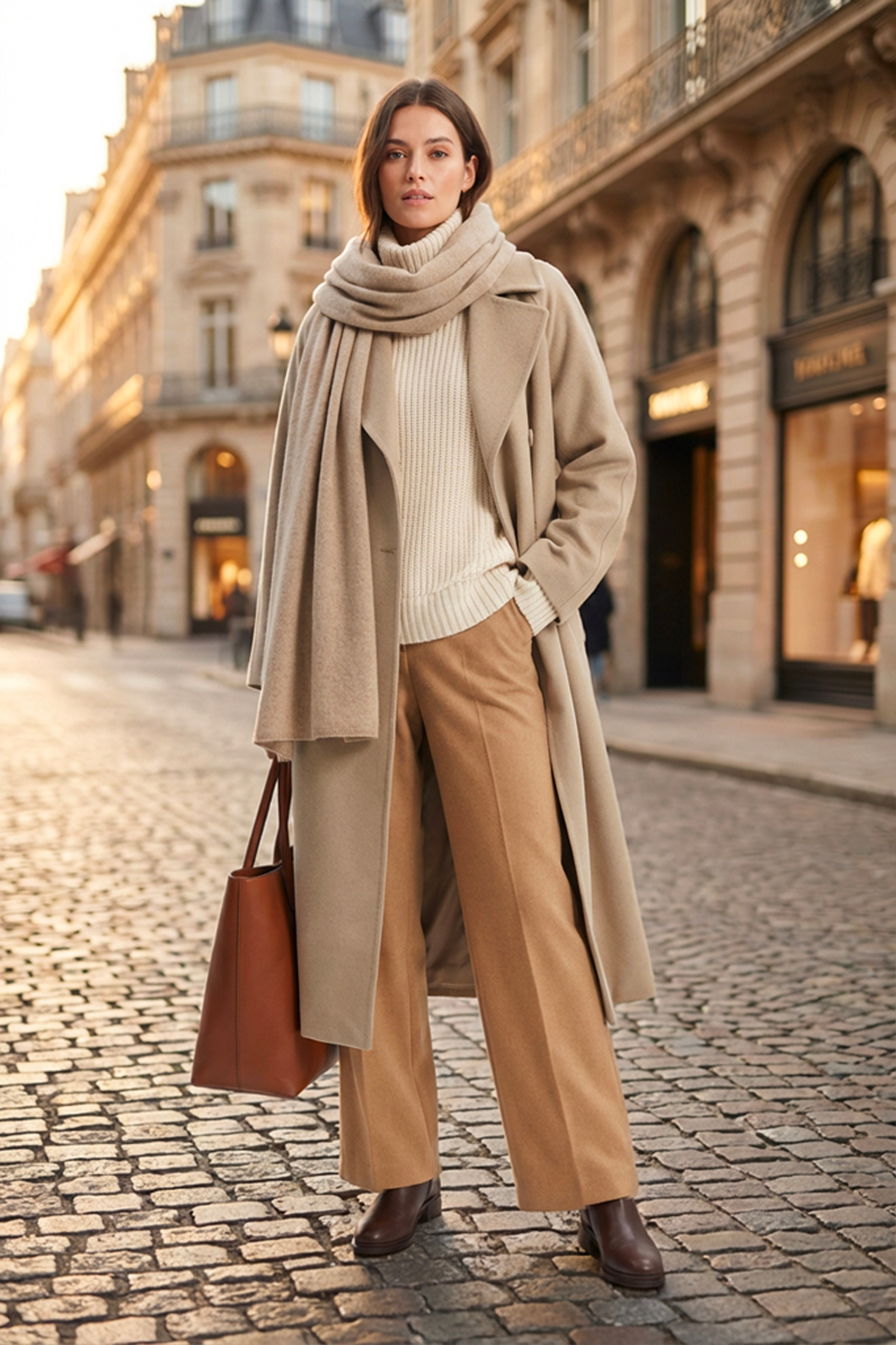 Soydan Güner  Kadın Oversize Kuşaklı Uzun Kaban (Gerçek Bedenden 2 Beden Büyük) Bej 2050 - Görsel 8