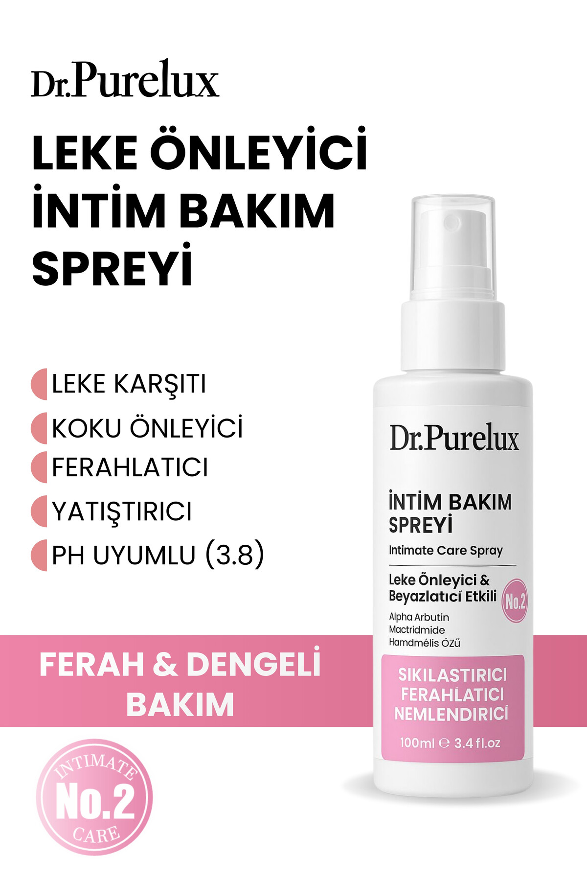 Dr.Purelux Genital Bölge Koku Giderici,,Akıntı Ve Mantar Karşıtı -Leke Karşıtı, Sıkılaştırıcı Nioli Suyu - Fiyatı, Yorumları