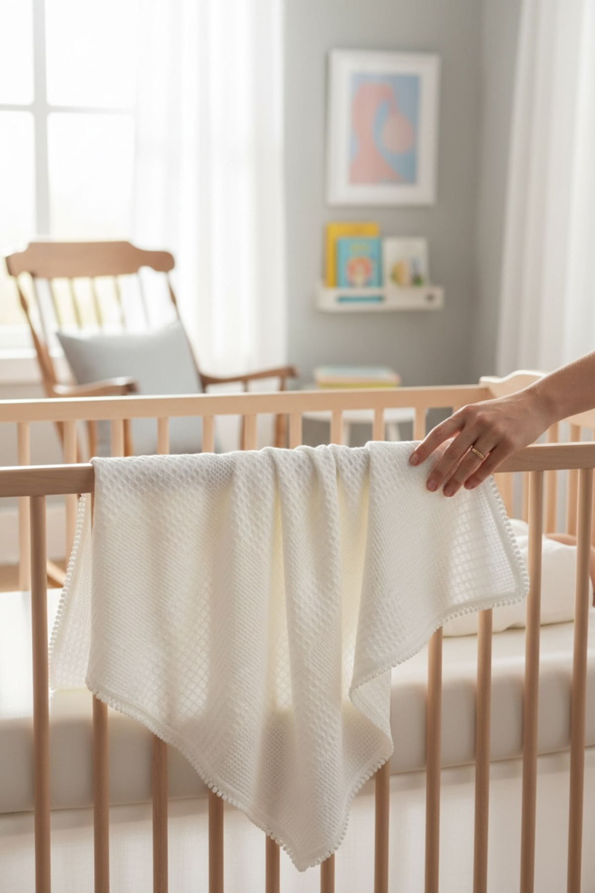 FG Store Pamuk Çok Amaçlı Petek Pike Battaniye / Örtü (80X100) fotoğrafı 2 (önizleme)