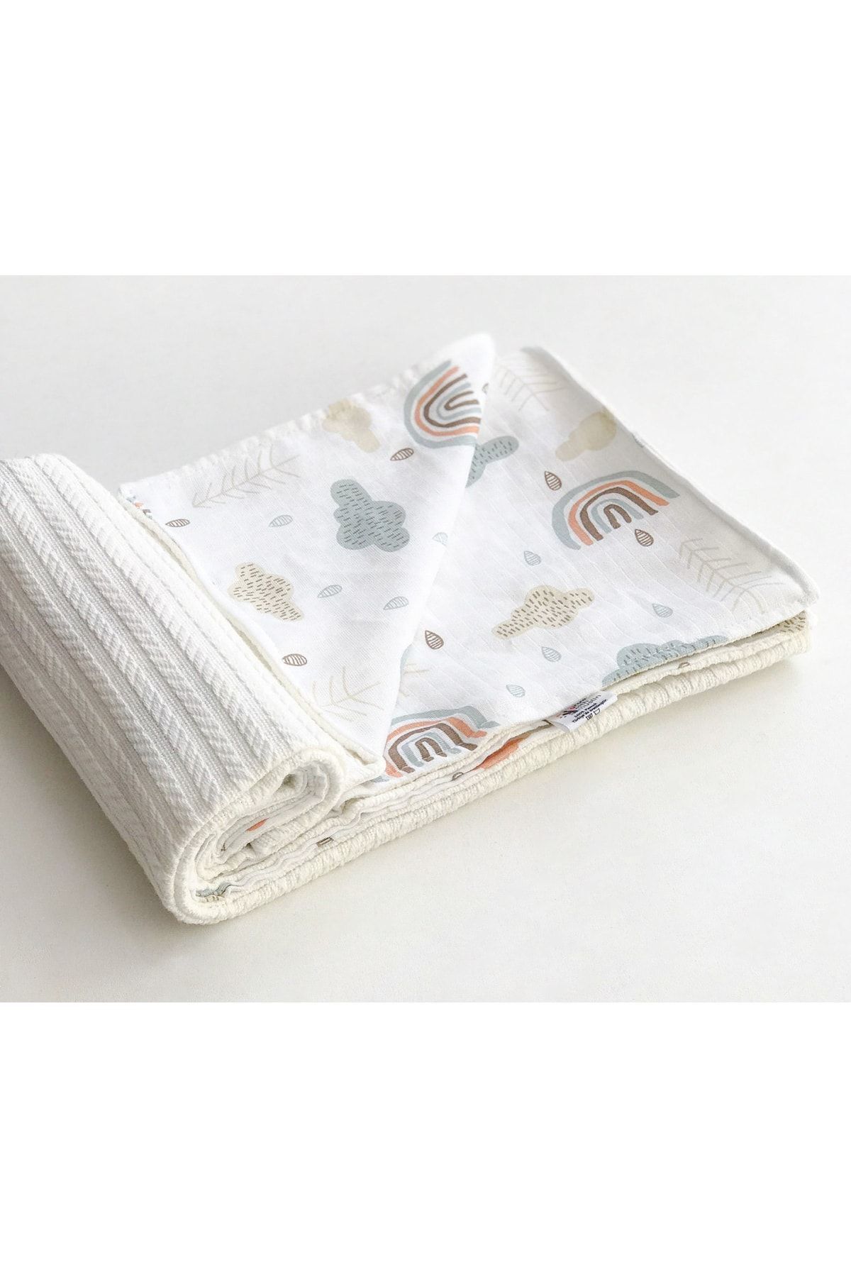 FG Store %100 Pamuk Çok Amaçlı Çift Katlı Örgü Pikeli/müslin Battaniye (80x100) fotoğrafı 3 (önizleme)