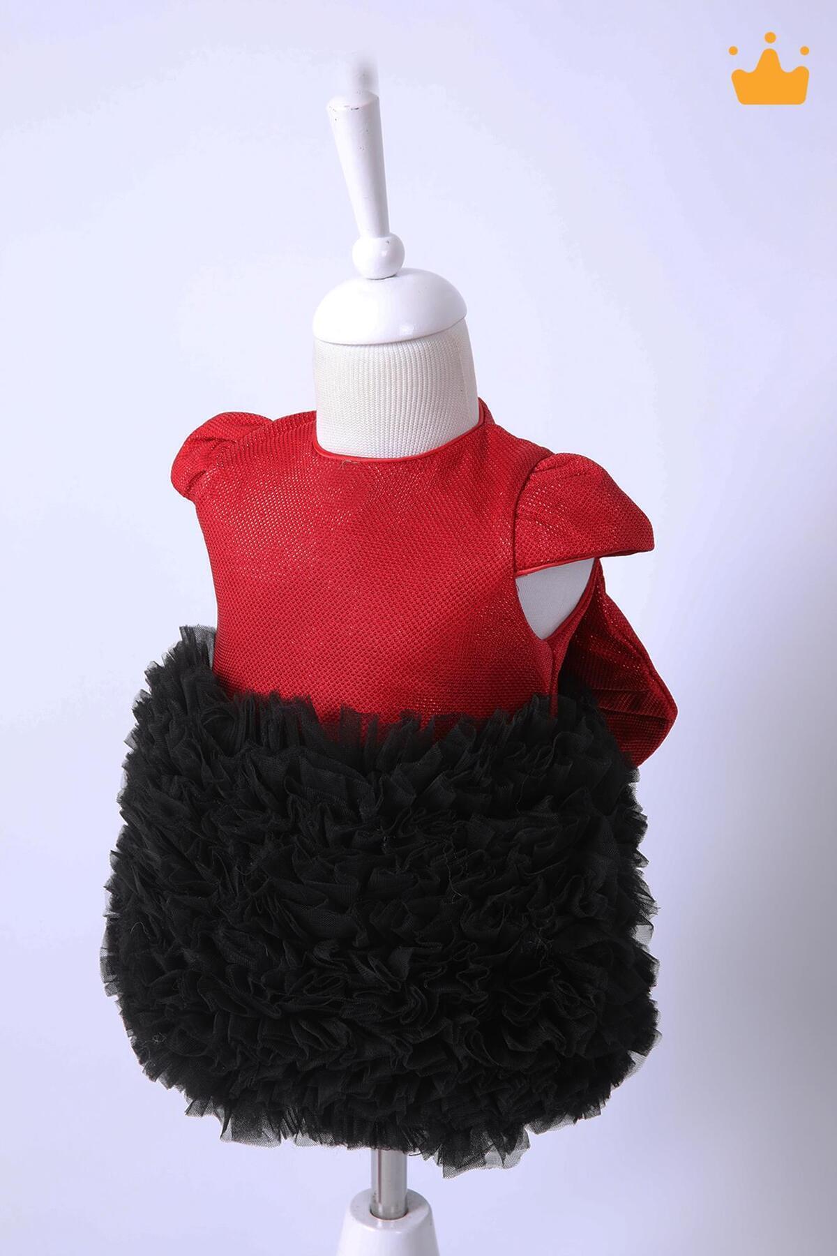 Babyhola Yılbaşı Konsept Özel Tütü Pul Kız Bebek Elbisesi Kostümü Abiyesi Kırmızı fotoğrafı 4 (önizleme)