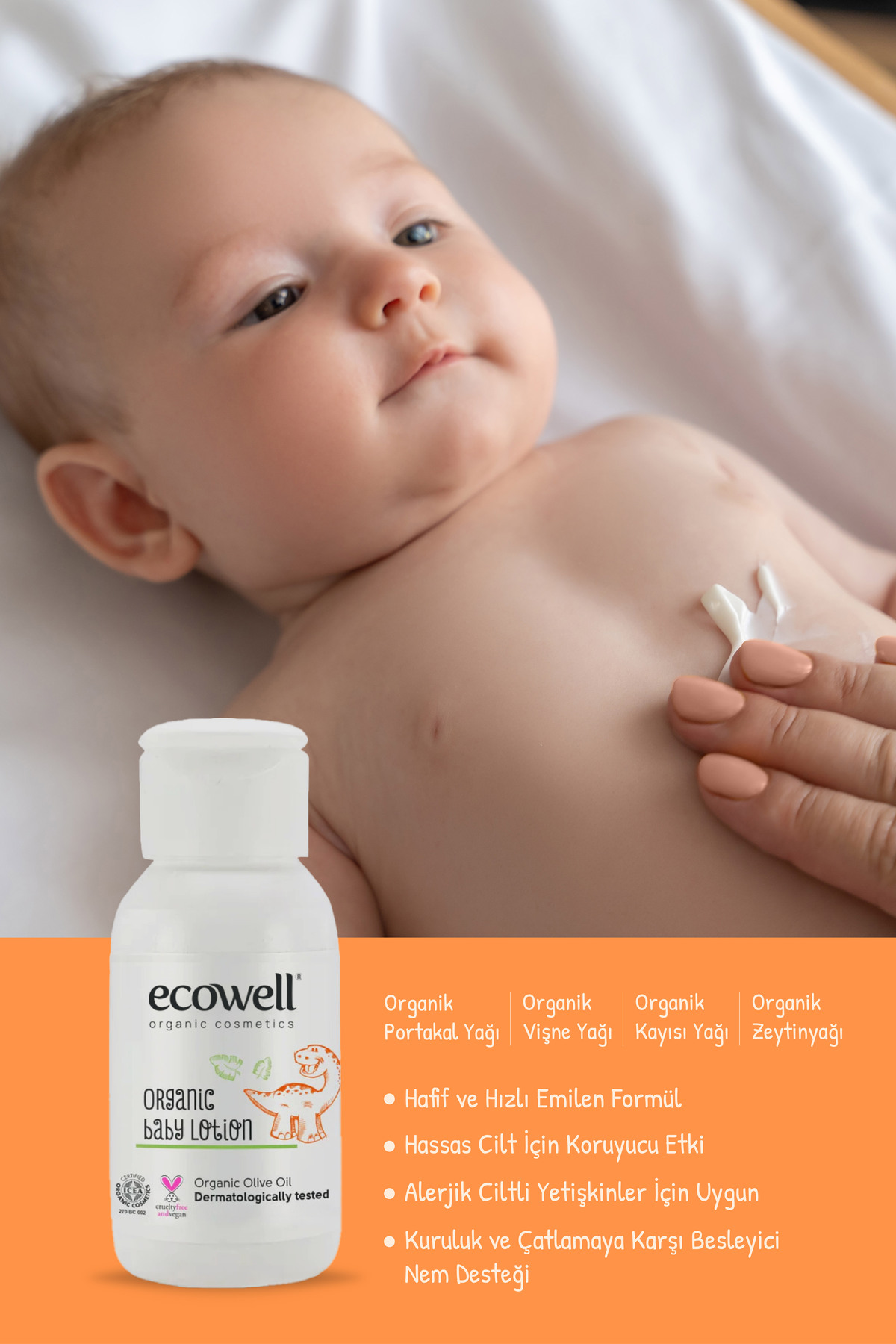 Ecowell Organik Bebe Losyonu - Seyahat Boy (50 ml) fotoğrafı 2 (önizleme)