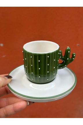 Hygge Design Kaktüs Seramik Türk Kahvesi Fincanı 2’li