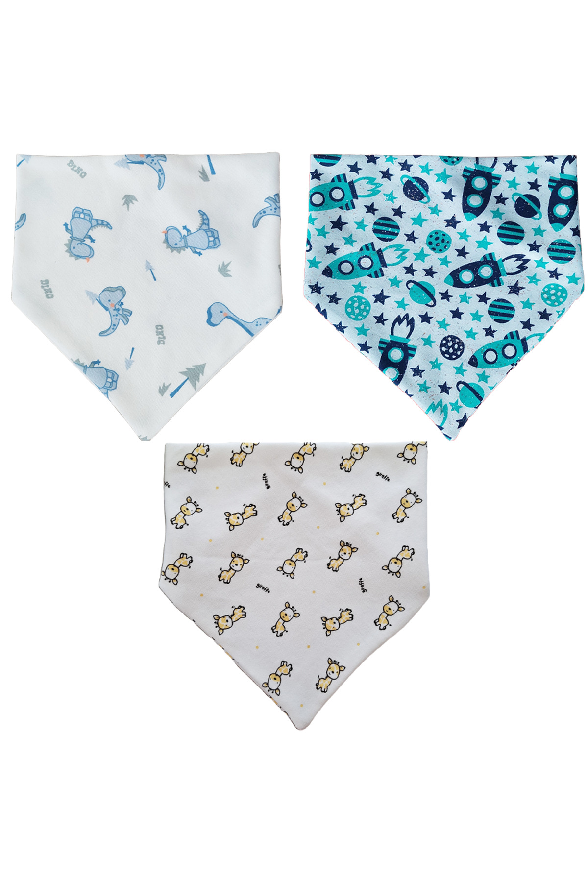 Baby Minik Üçgen Fular Penye Salya Ve Mama Önlüğü 10 Adet fotoğrafı 5 (önizleme)