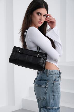 Shule Bags Enyola Vintage Baget Çanta Siyah