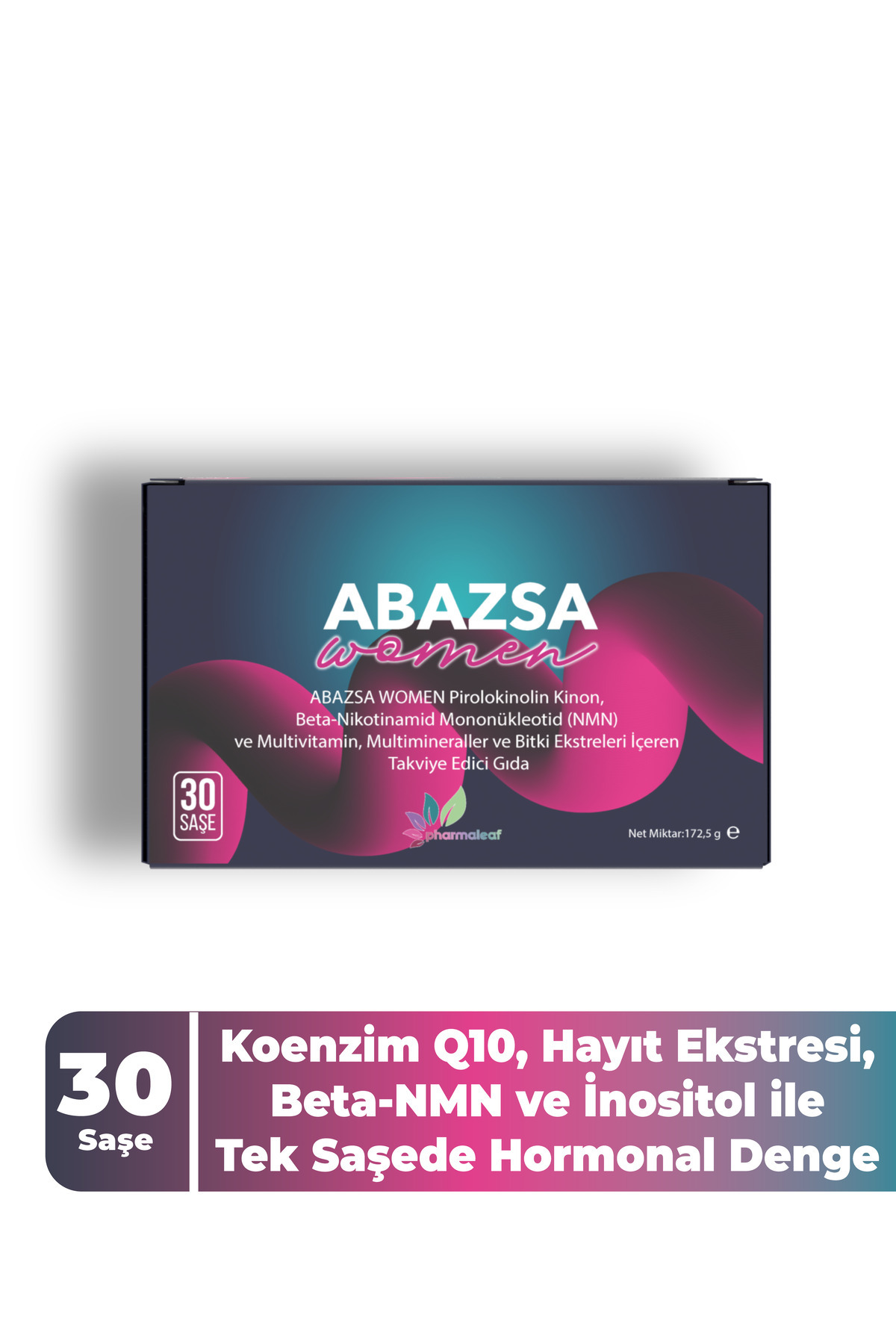 PHARMALEAF İLAÇ VE KOZMETİK Abazsa Women 30 Saşe Vitamin C D Vitamini B12 İnositol Folik Asit Çinko E Vitamini Glutatyon NMN — Abazhaw