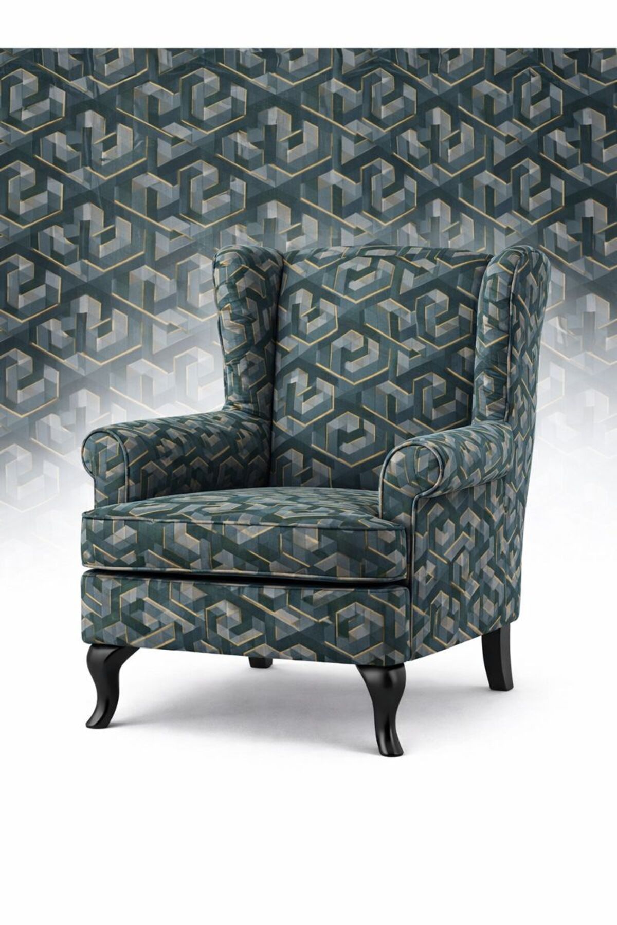 Paw friendly upholstery fabric with digital printed lining