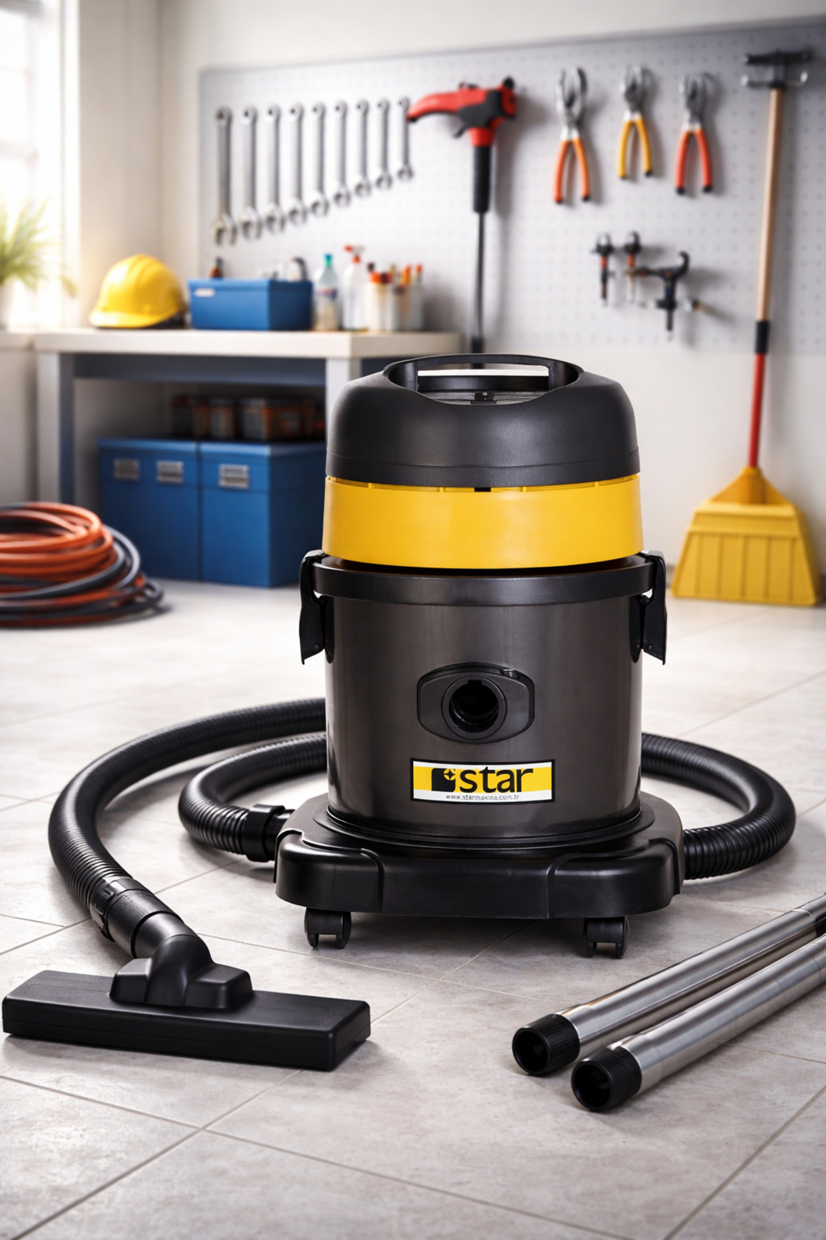 STAR MAKİNA Islak Kuru Elektrik Süpürgesi Plastik Star 20 WDP