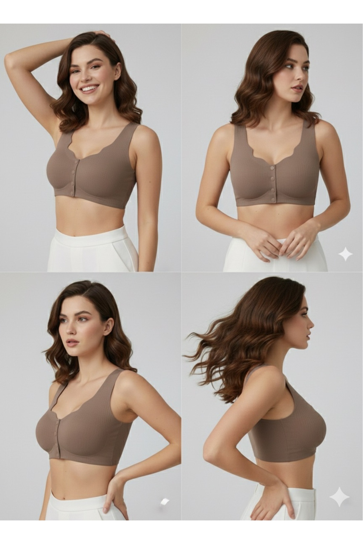 SWEETKORSE Lazer Kesim Önü Düğmeli Dikişsiz Görünmez Agraflı Askılı Hayalet Bralet Sütyen görsel 5
