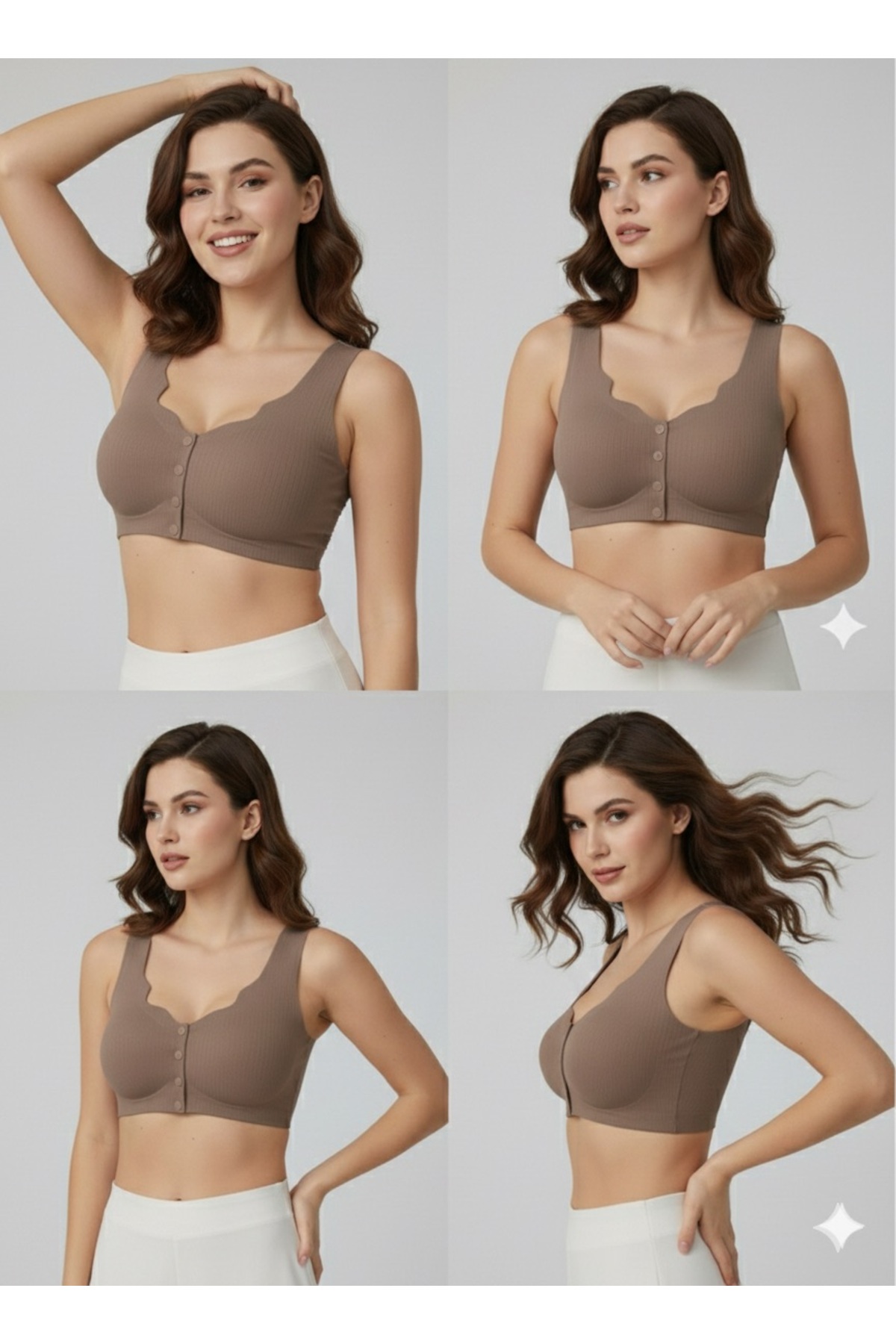 SWEETKORSE Lazer Kesim Önü Düğmeli Dikişsiz Görünmez Agraflı Askılı Hayalet Bralet Sütyen görsel 4
