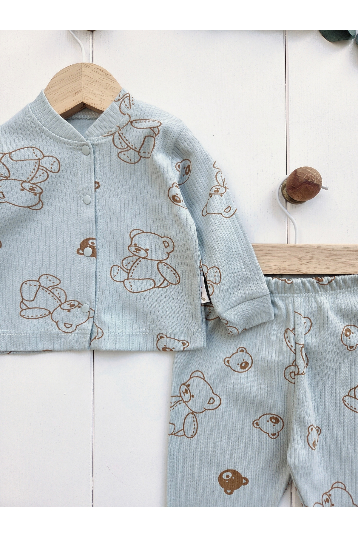 GizaKids %100 Pamuklu Erkek Bebek Pijama Takımı fotoğrafı 2 (önizleme)