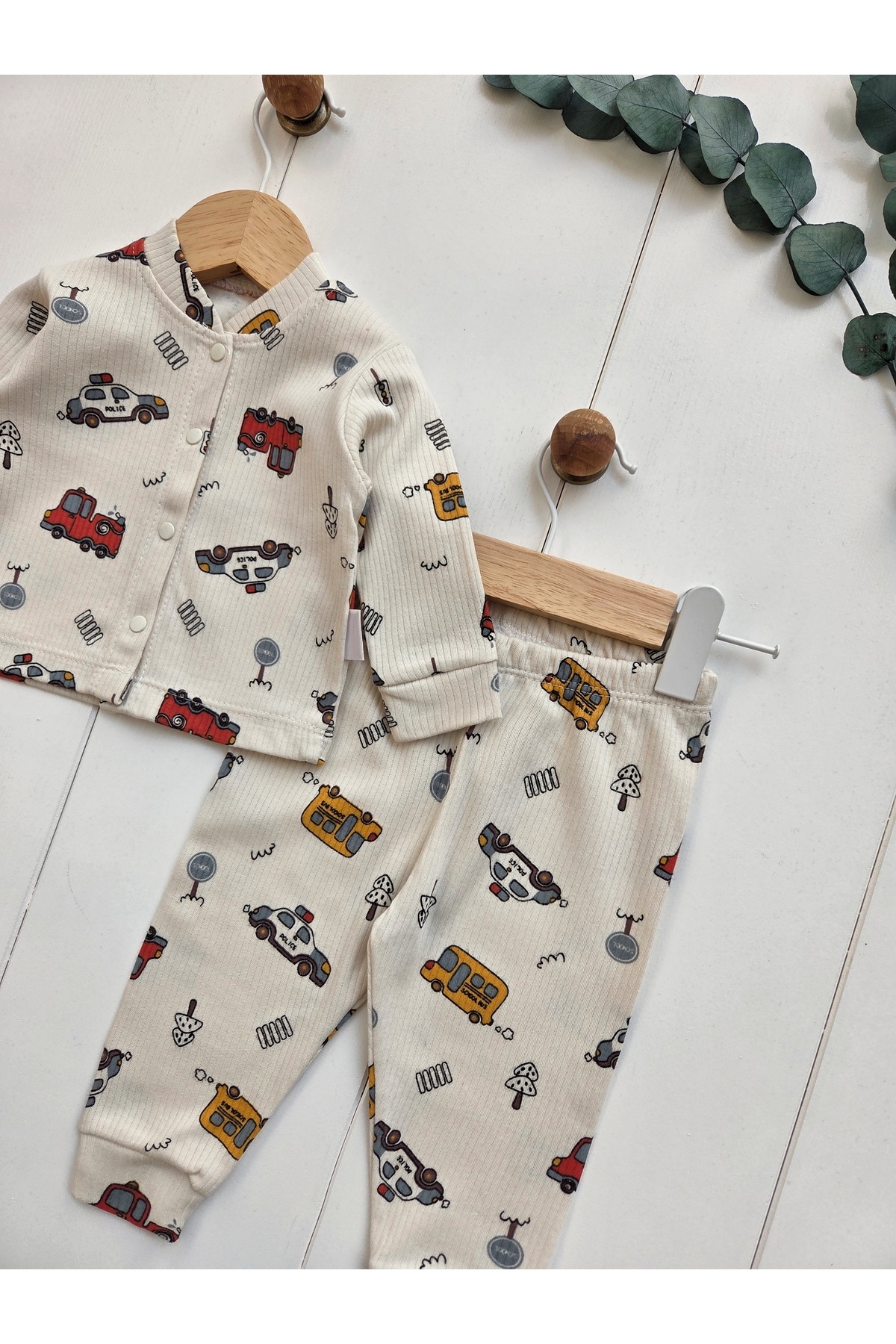 GizaKids %100 Pamuklu Erkek Bebek Pijama Takımı fotoğrafı 3 (önizleme)