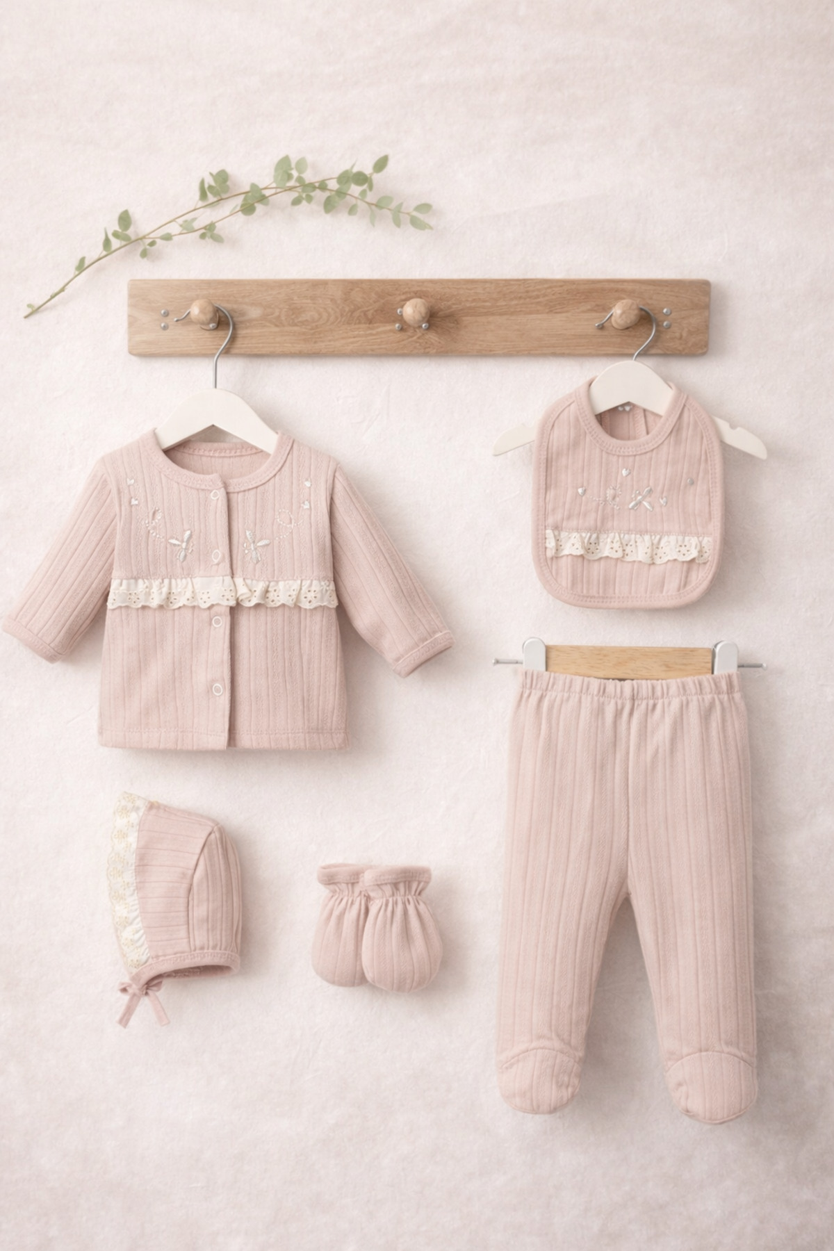 Arin Baby YENİDOĞAN 5Lİ ZIBIN SET/%100 PAMUK KIZ BEBEK HASTANE ÇIKIŞI/HEDİYELİK KIZ BEBEK HASTANE ÇIKIŞI fotoğrafı 2 (önizleme)