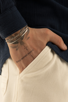 Fjellor Arryn Gümüş Renk Erkek Paslanmaz Çelik 2’li Bileklik Seti – Yılan ve ...