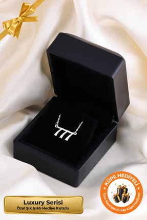 Lucente Jewellery Işıklı Hediye Kutulu 777 Şans Kolyesi 925 Ayar Gümüş Kaplam...