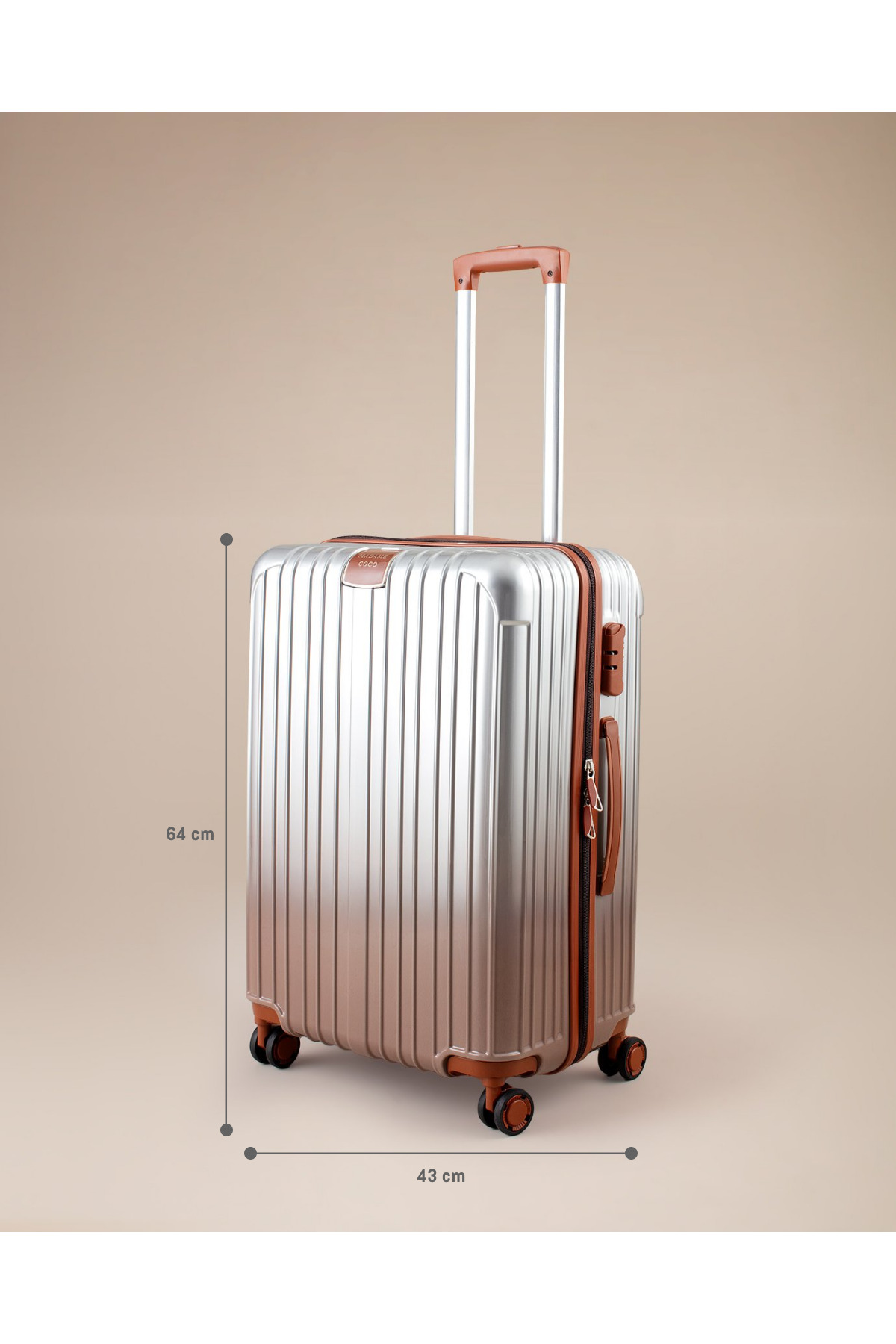 Madame Coco  Chest Valiz/Bavul - Gümüş - Orta Boy - Görsel 4