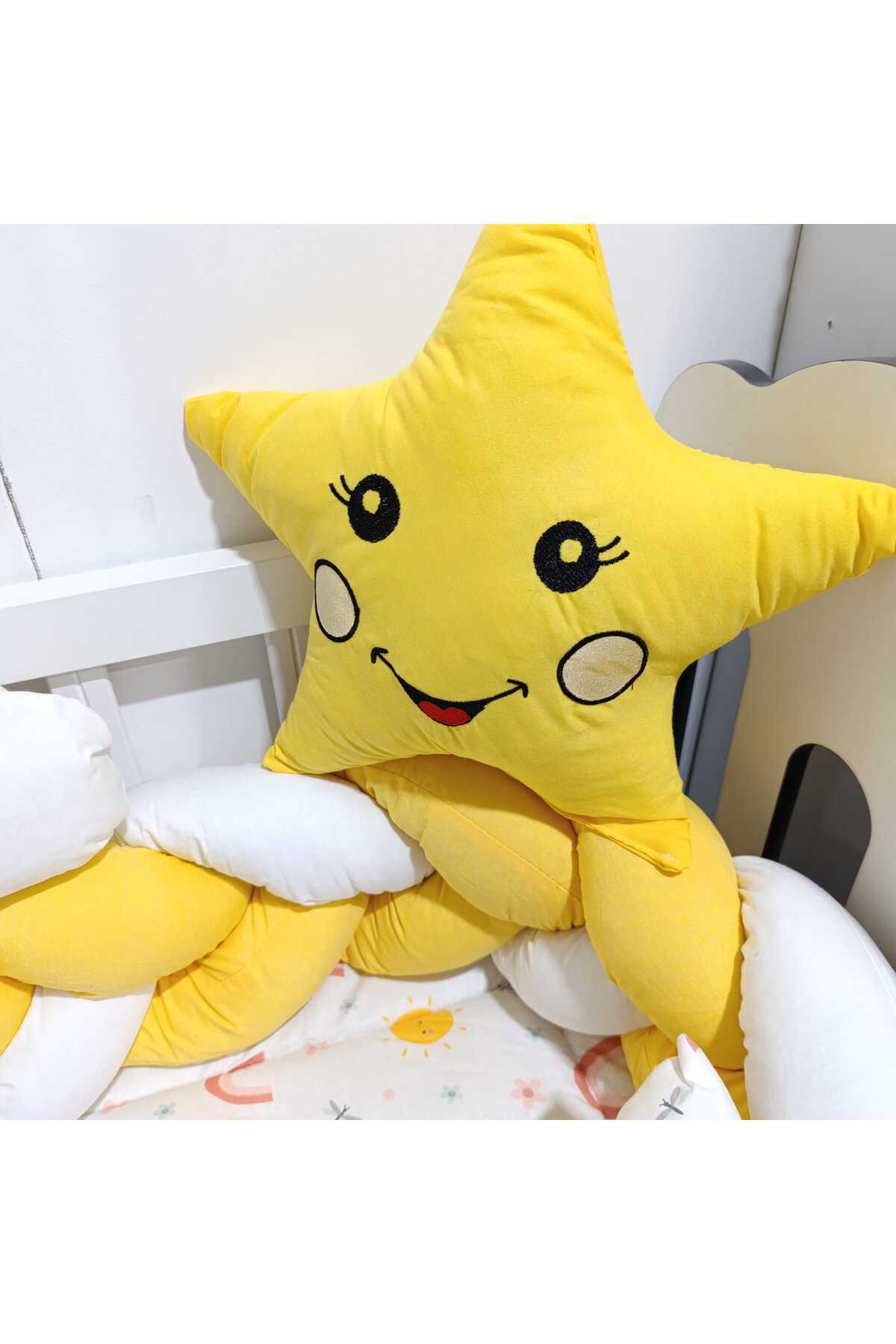 JULYA KİDS 3Lü Örgülü Kenar Koruma Süslü Yastık 7 Parça 60*120 Cm Bebek Beşik Uykuseti fotoğrafı 5 (önizleme)