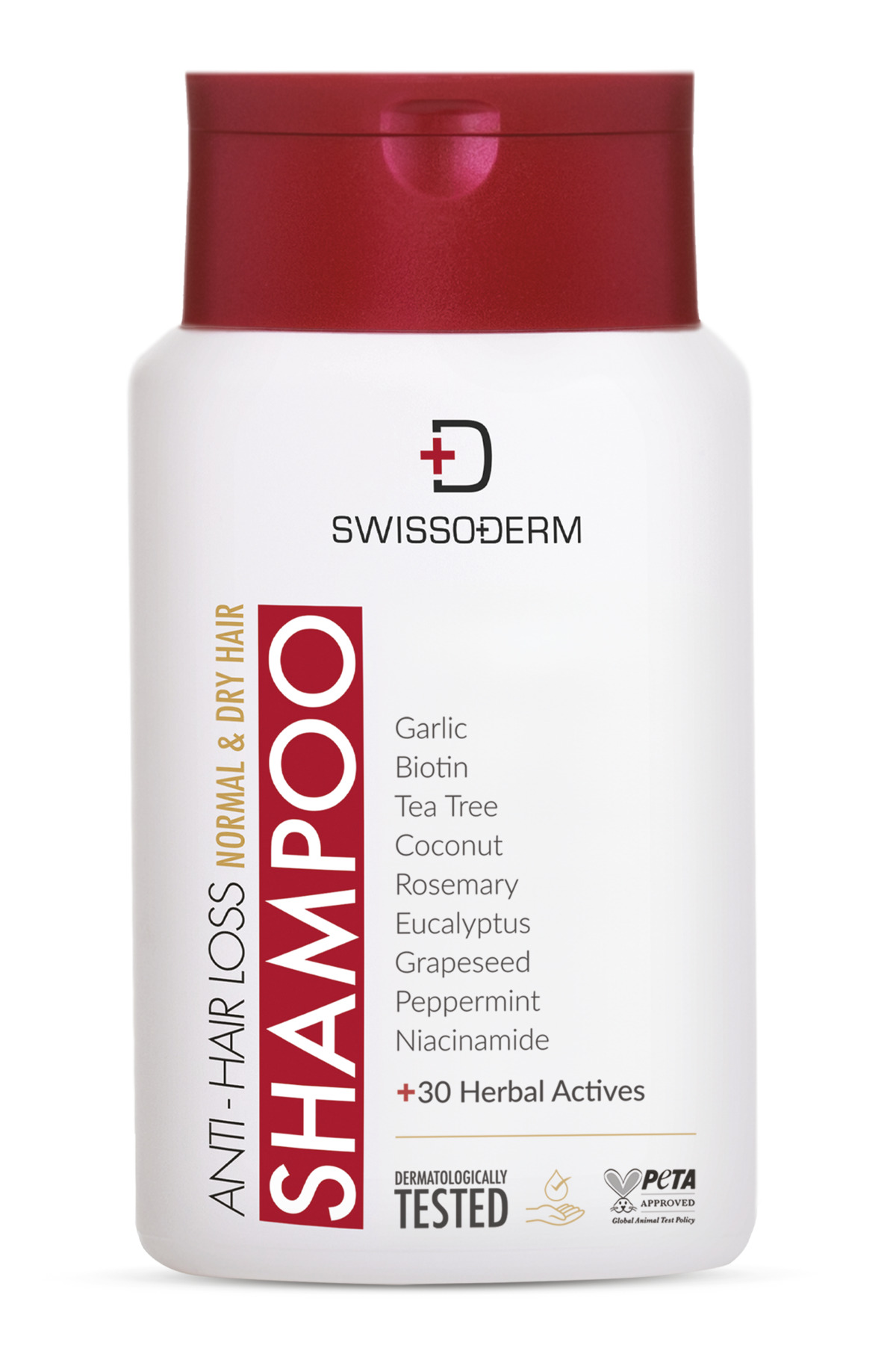 Swissoderm Dökülme Karşıtı Doğal Şampuan 300ml | Biotinli, Bitkisel Özlü, Normal-Kuru Saçlar, Uzamayı Destekler