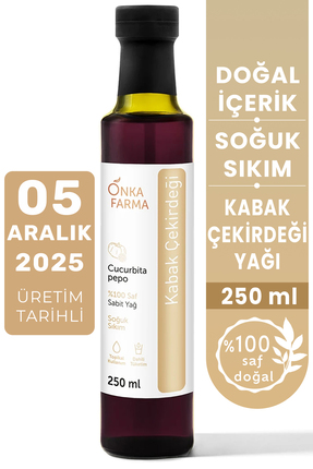 OnkaFarma Onka Farma %100 Saf Kabak Çekirdeği Yağı - Soğuk Sıkım Kabak Çekird...