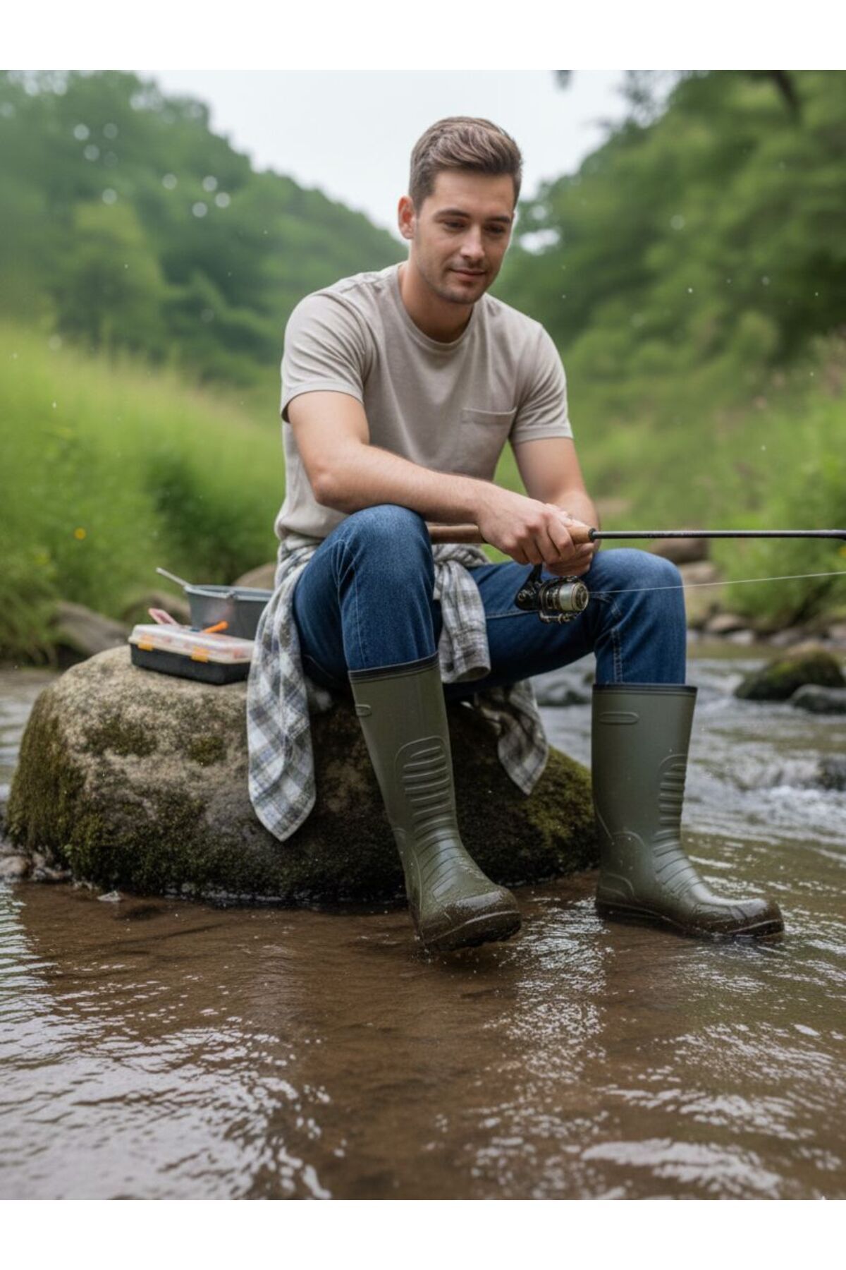 PALALI Pvc Soğuk Hava Iş Av Outdoor Kar Çizmesi - Peluş Astar - Kaymaz - Su Geçirmez