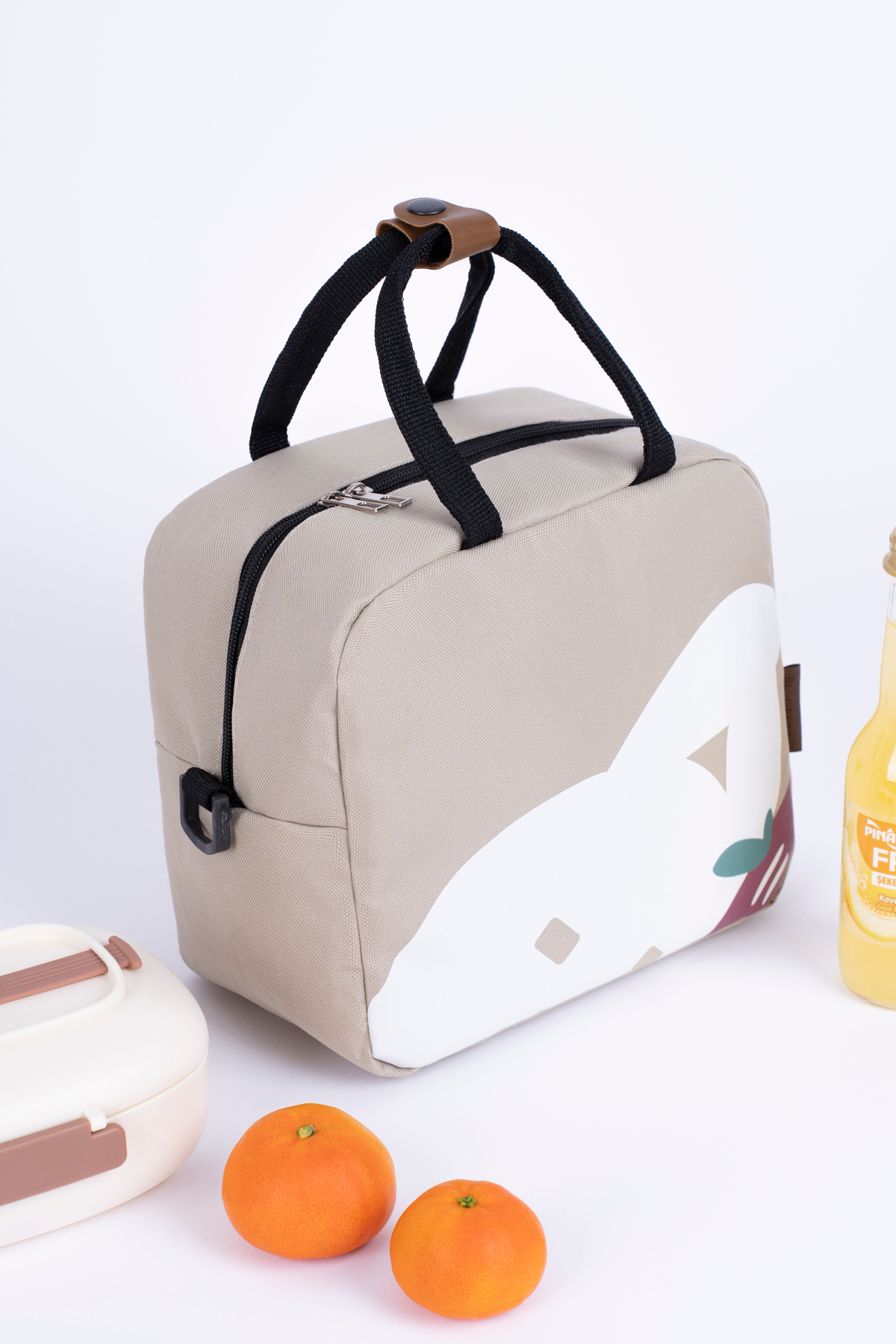ALTINPAMUK TERMAL BESLENME ÇANTASI Isı Yalıtımlı Su Geçirmez Yemek Taşıma Beslenme Çantası Askılı BEJ-Fİ