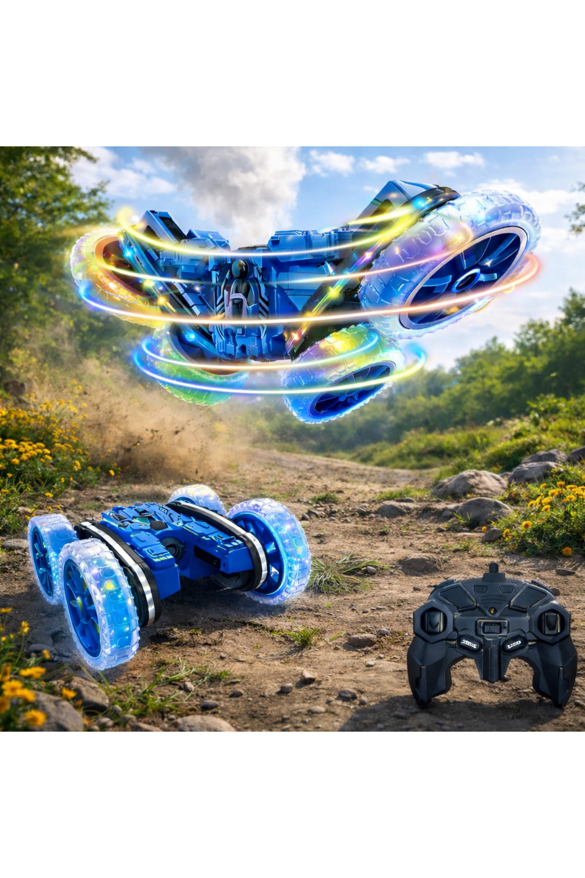 Remote Controlled Fuming Rollover Full Function 360 Degree Turn Acrobat Vehicle