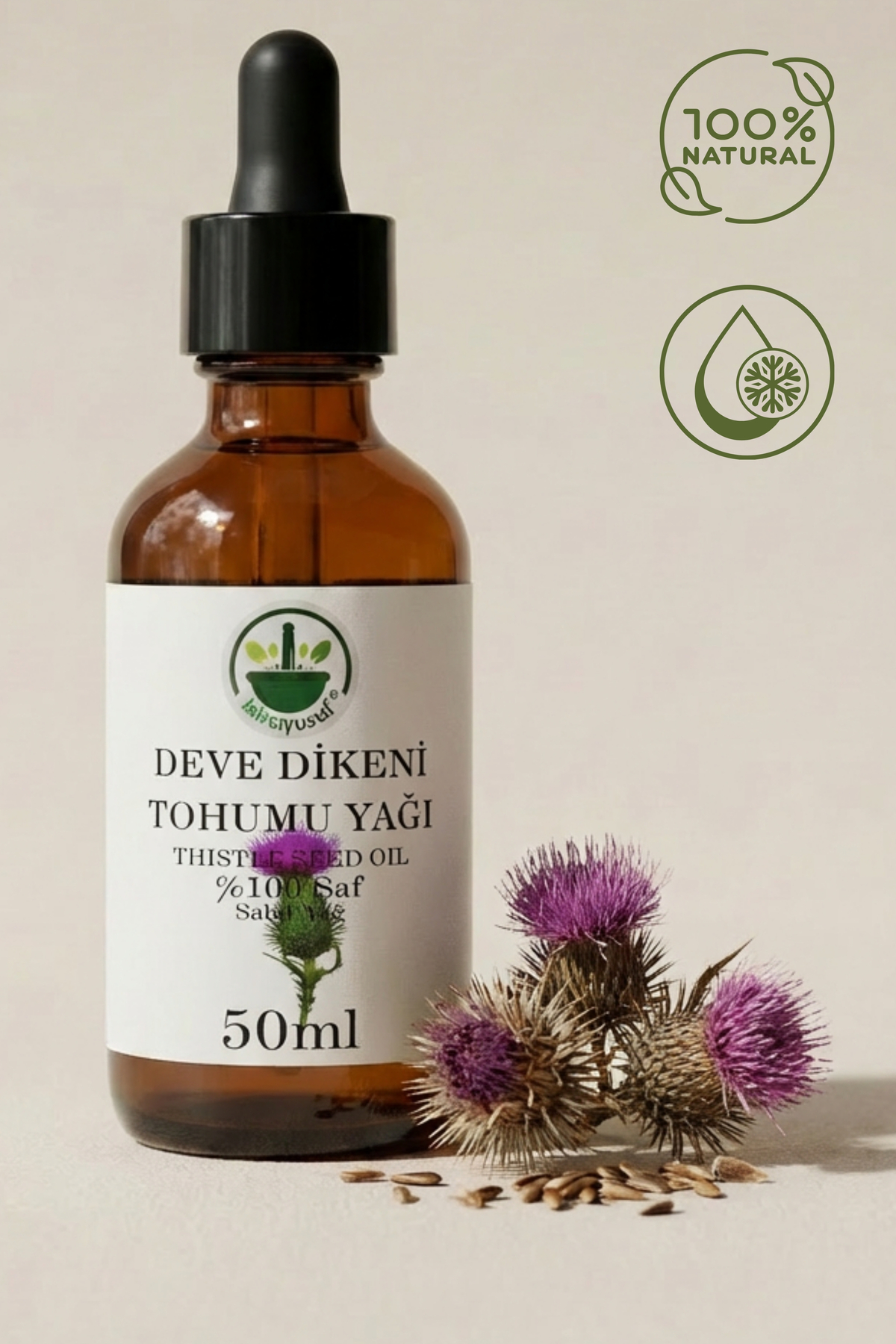 Soğuk Sıkım Deve Dikeni Tohumu Yağı (Devedikeni – Milk Thistle Seed Oil) %100 Saf Doğal 50 ml — dvdkthmy100