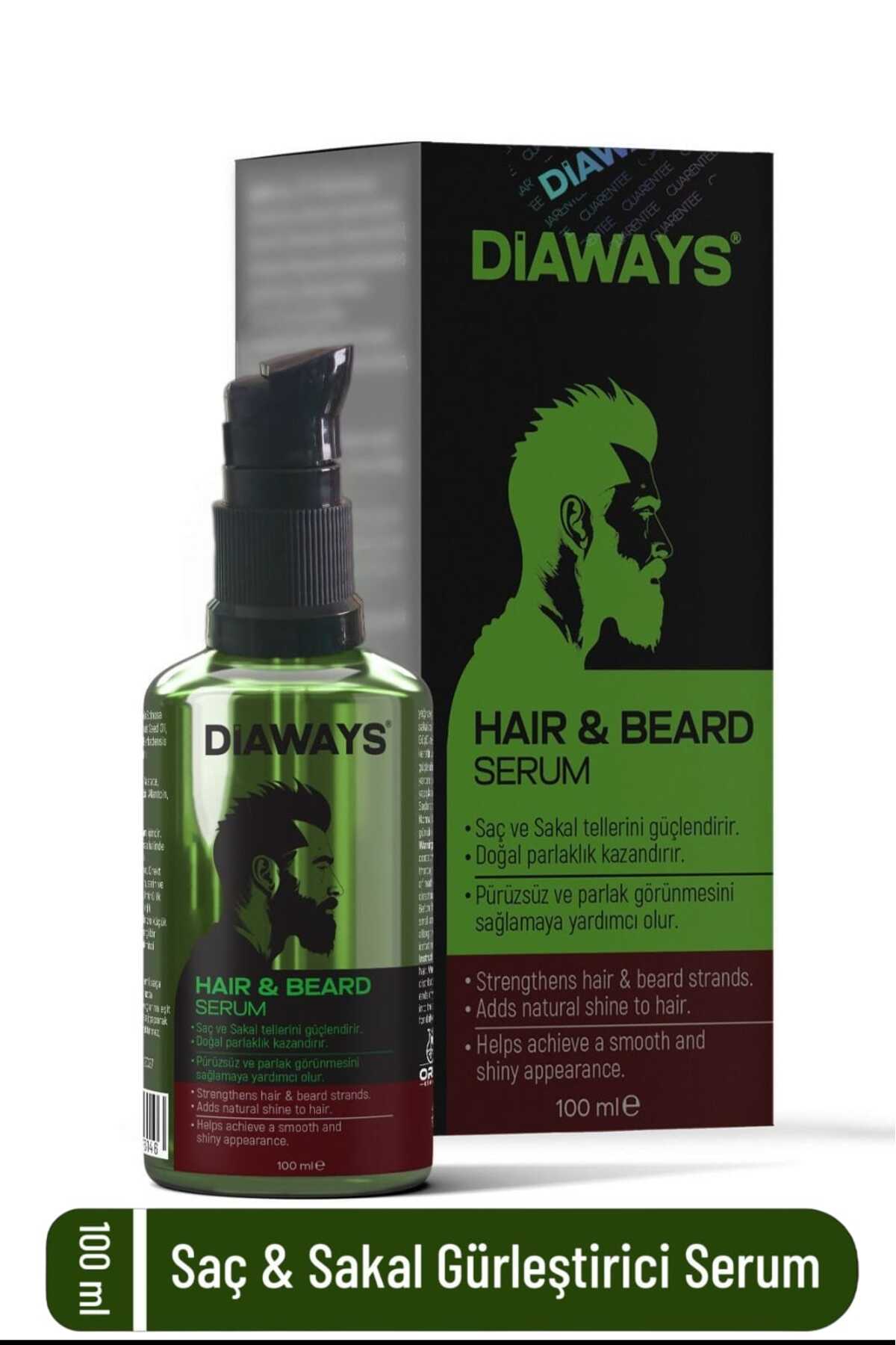 DİAWAYS Saç Sakal Serumu Besleyici Saç Dökülmesi Karşıtı Güçlendirmeye Yeni Oluşumuna Yardımcı Yağı