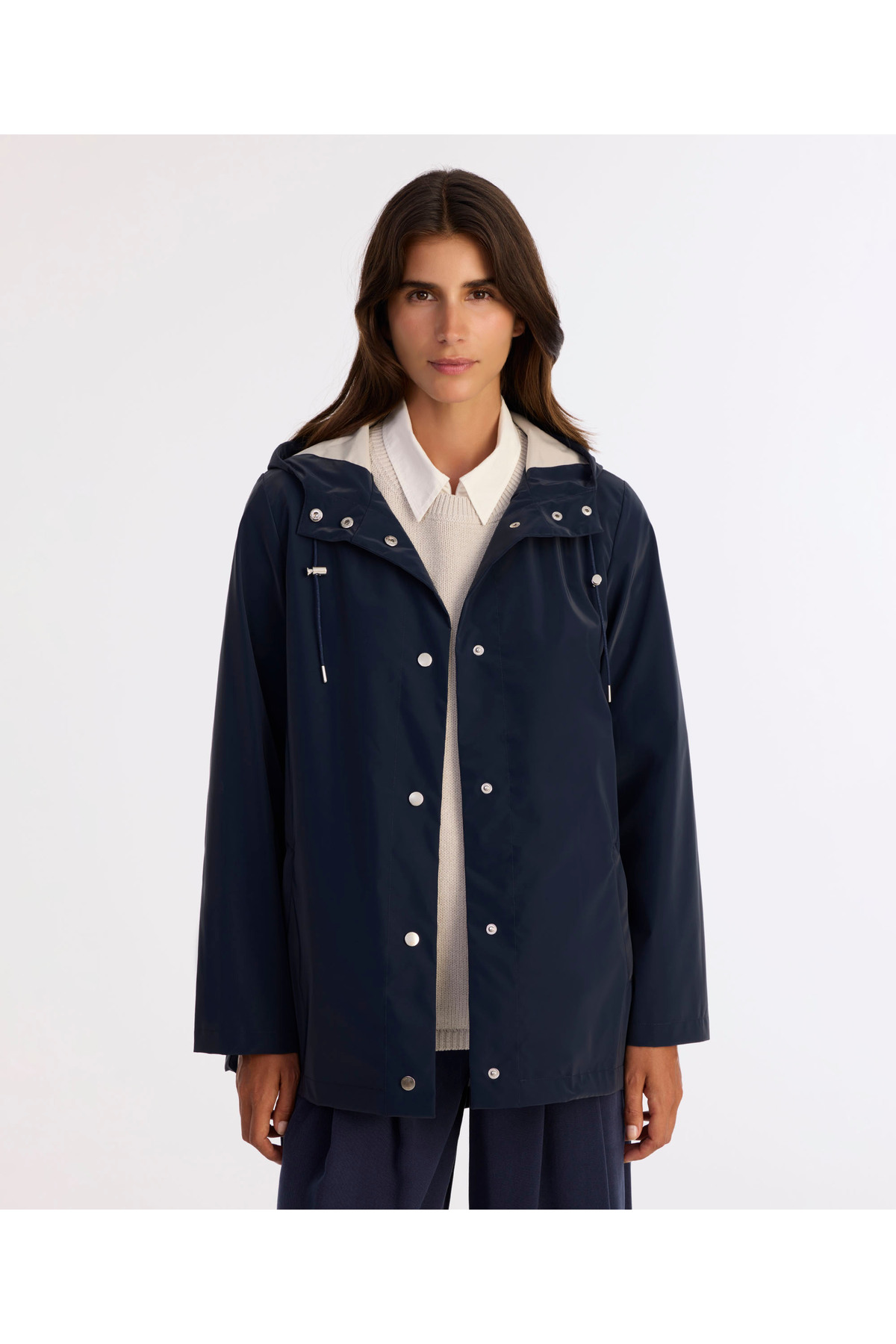 Yargıcı  Loose Kapüşonlu Yaka Uzun Kol Yağmurluk - Görsel 2