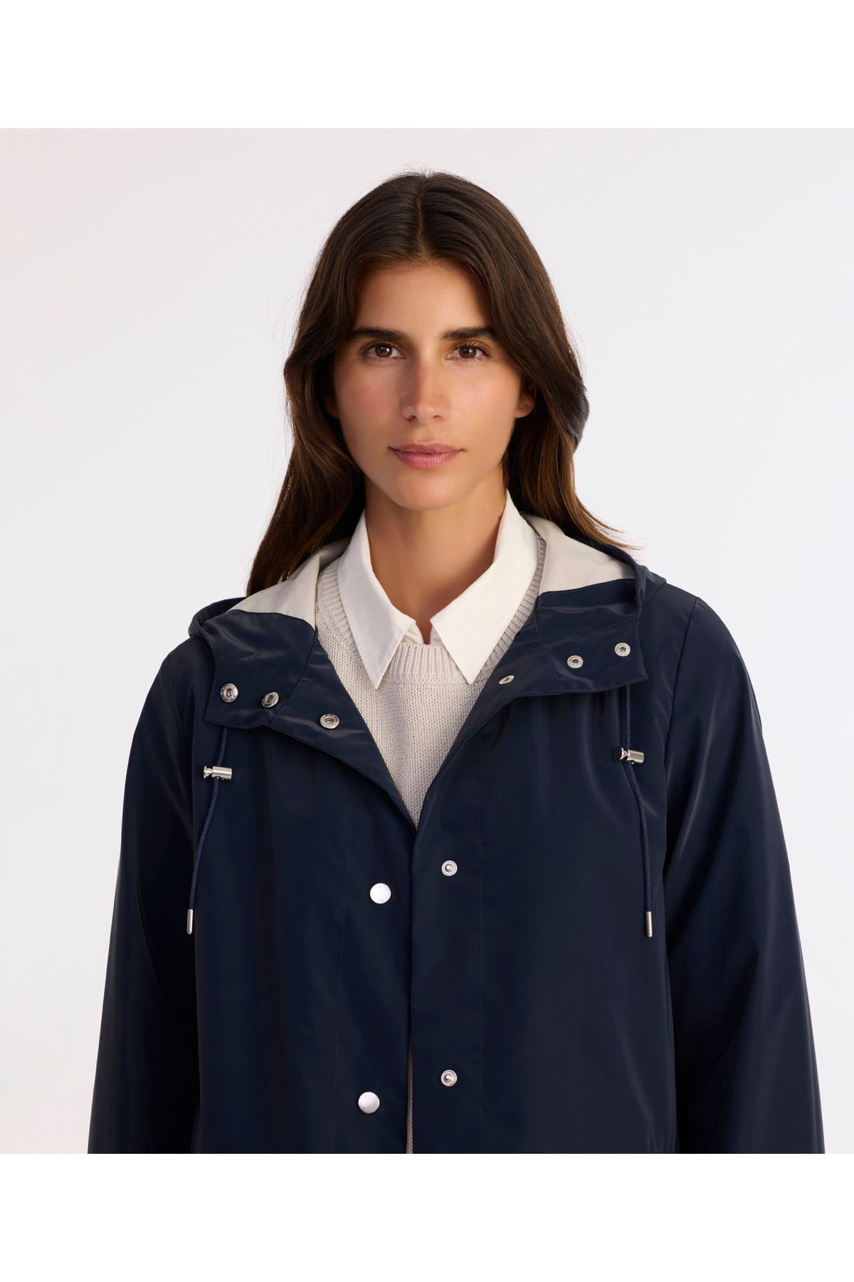 Yargıcı  Loose Kapüşonlu Yaka Uzun Kol Yağmurluk - Görsel 5