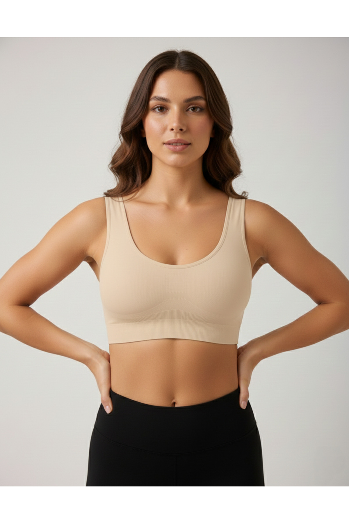 MİSTİRİK Rosella Model Göğüs Küçültücü Kalın Asklı Pedsiz Sütyen Ten Renk görsel 2