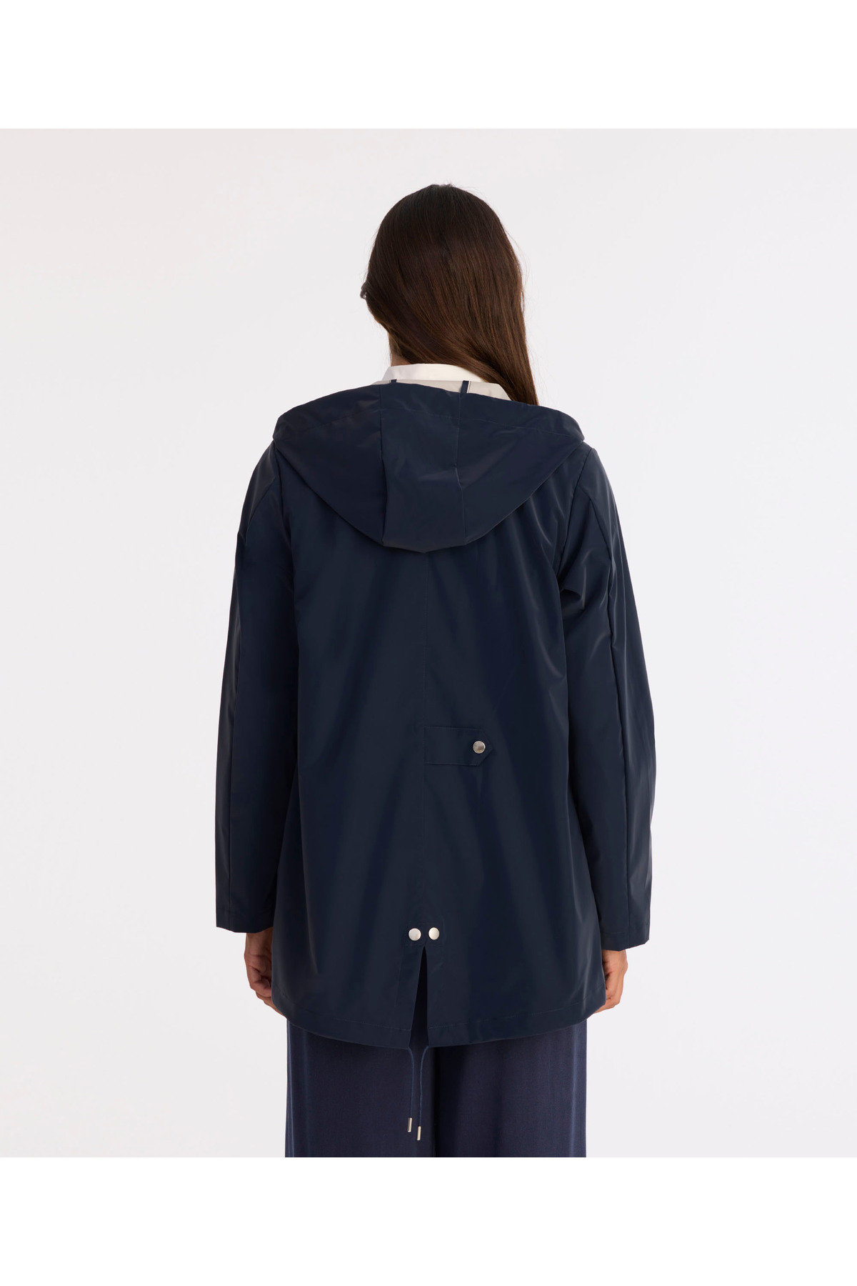 Yargıcı  Loose Kapüşonlu Yaka Uzun Kol Yağmurluk - Görsel 6