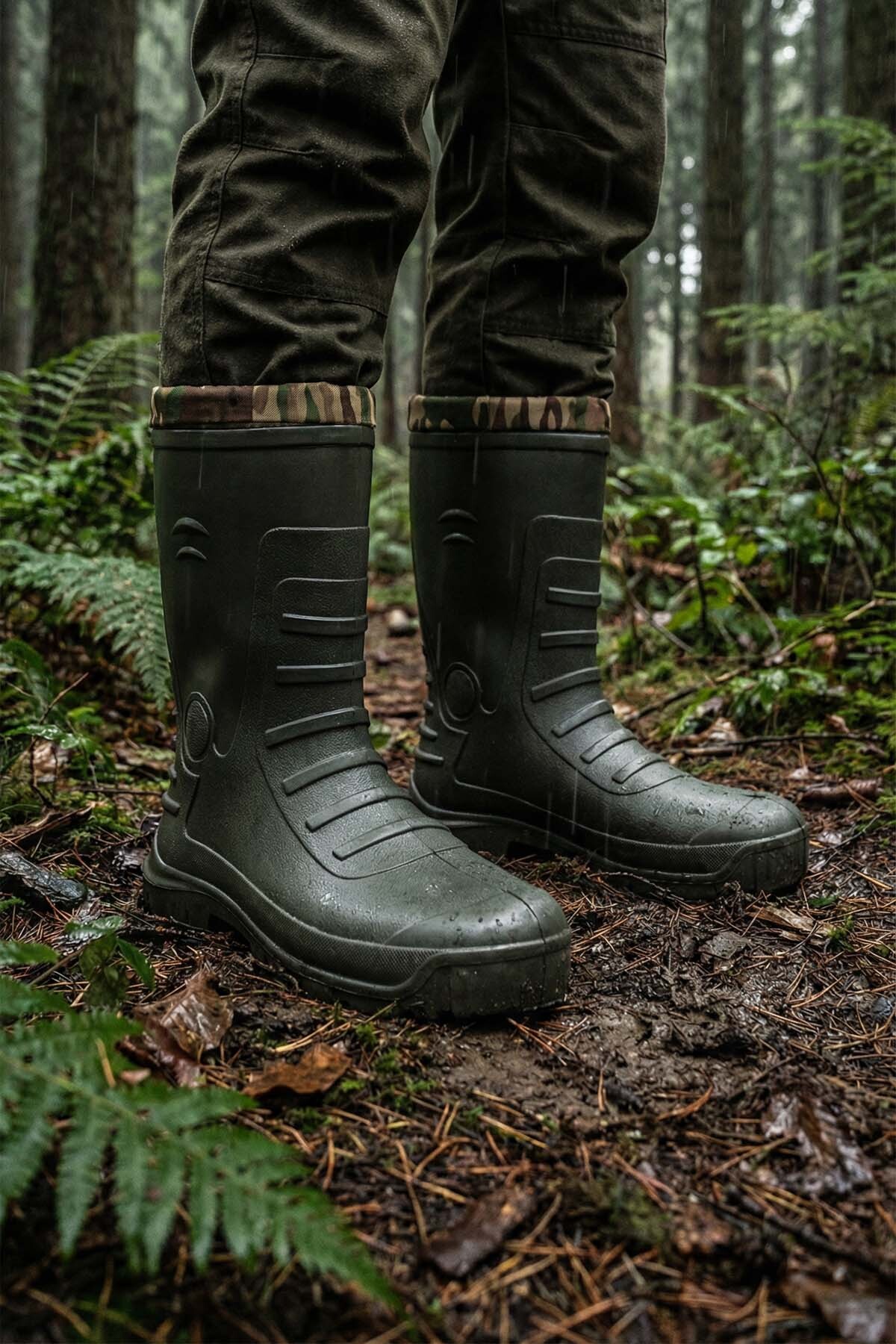 GEZER Kışlık Erkek Çoraplı Kısa Fır Çizme