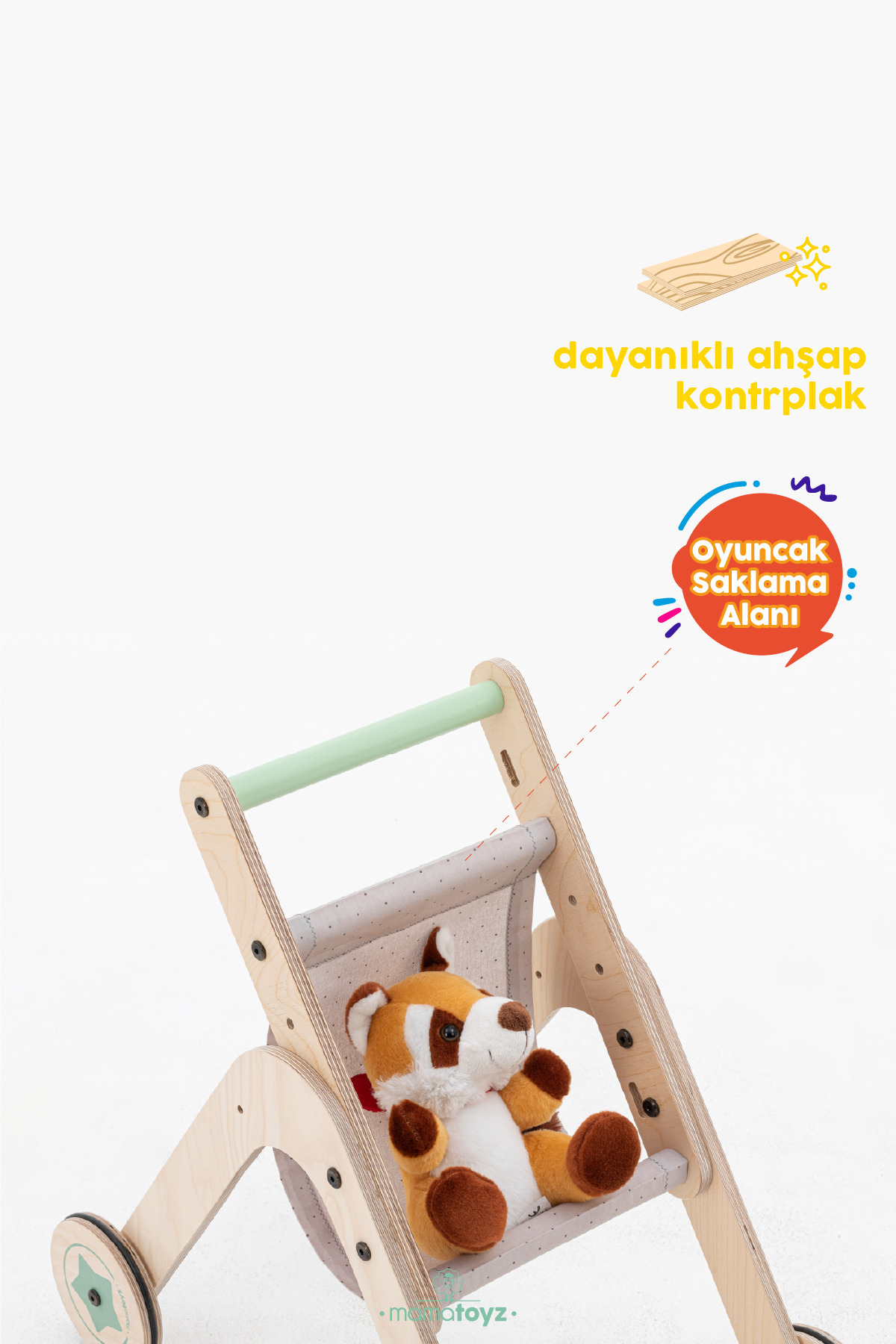 MAMATOYZ Trio Stroller | Yürüteç - Oyuncak Bebek Arabası fotoğrafı 5 (önizleme)