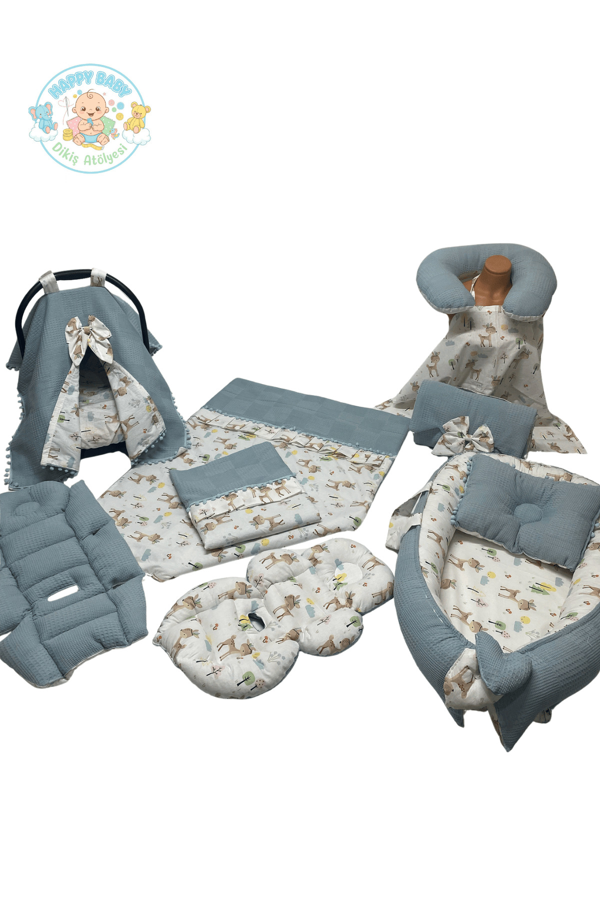 Happy Baby Dikiş Atölyesi 13’lü Babynest Puset Örtüsü Alt Açma Emzirme Yastığı Ana Kucağı Bebek Arabası Minderi Anne Yanı fotoğrafı 3 (önizleme)