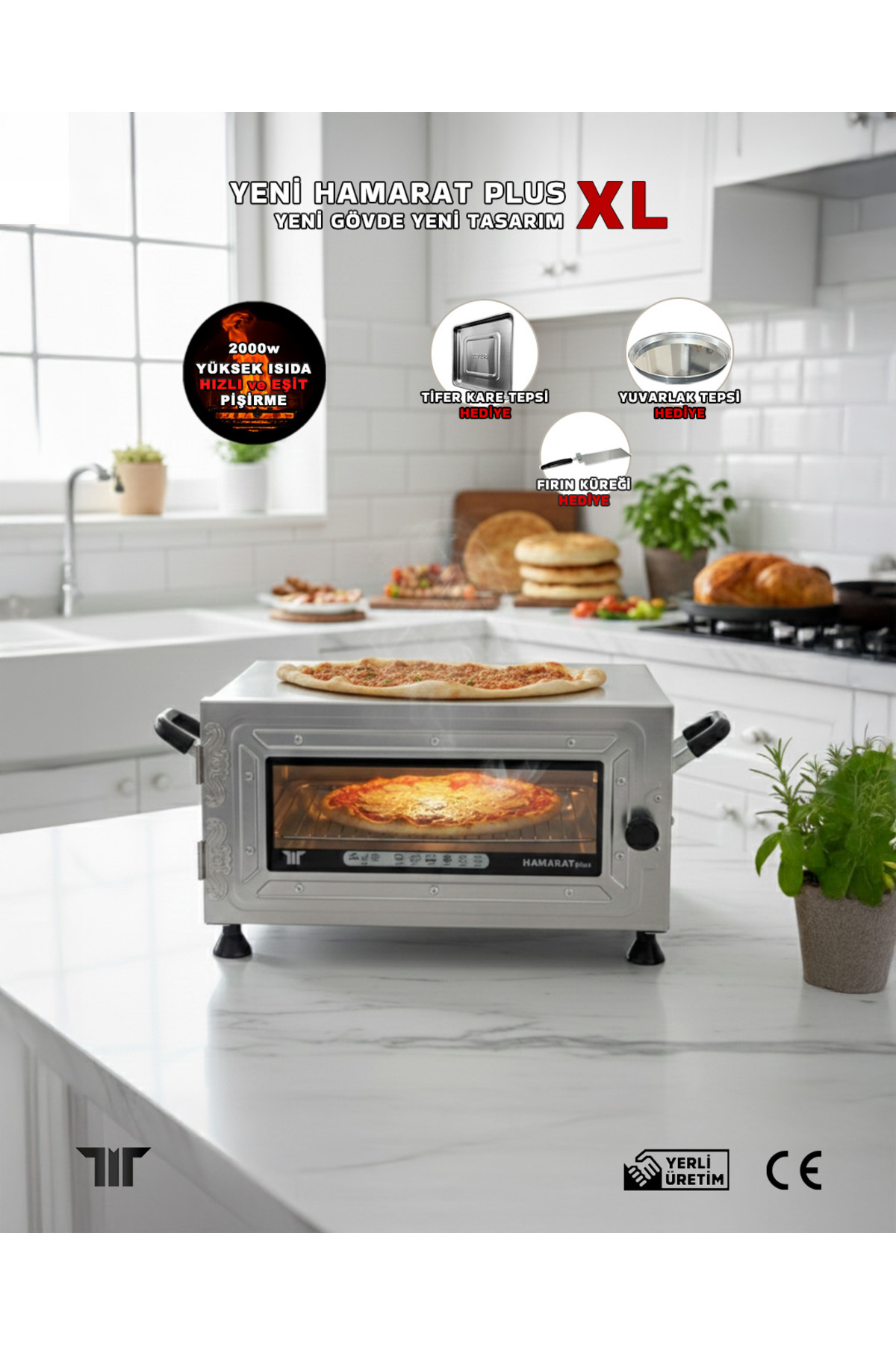 Tifer plus Xl Oversized Oven (PİZZA, FLATBREAD, LAHMACUN, KEBAB, VEGETABLE BAKERY)