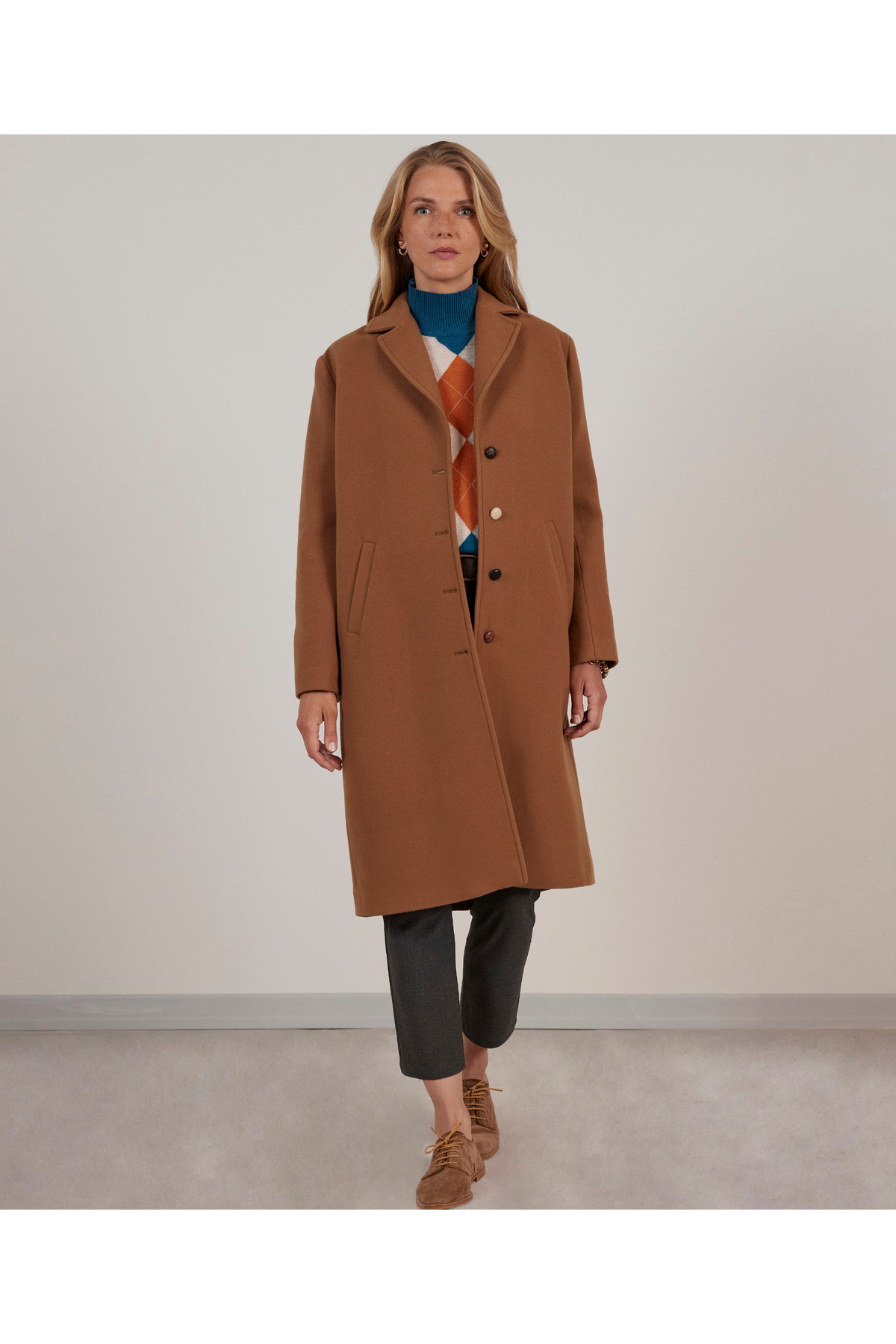 Yargıcı  Düğme Detaylı Palto - Görsel 2