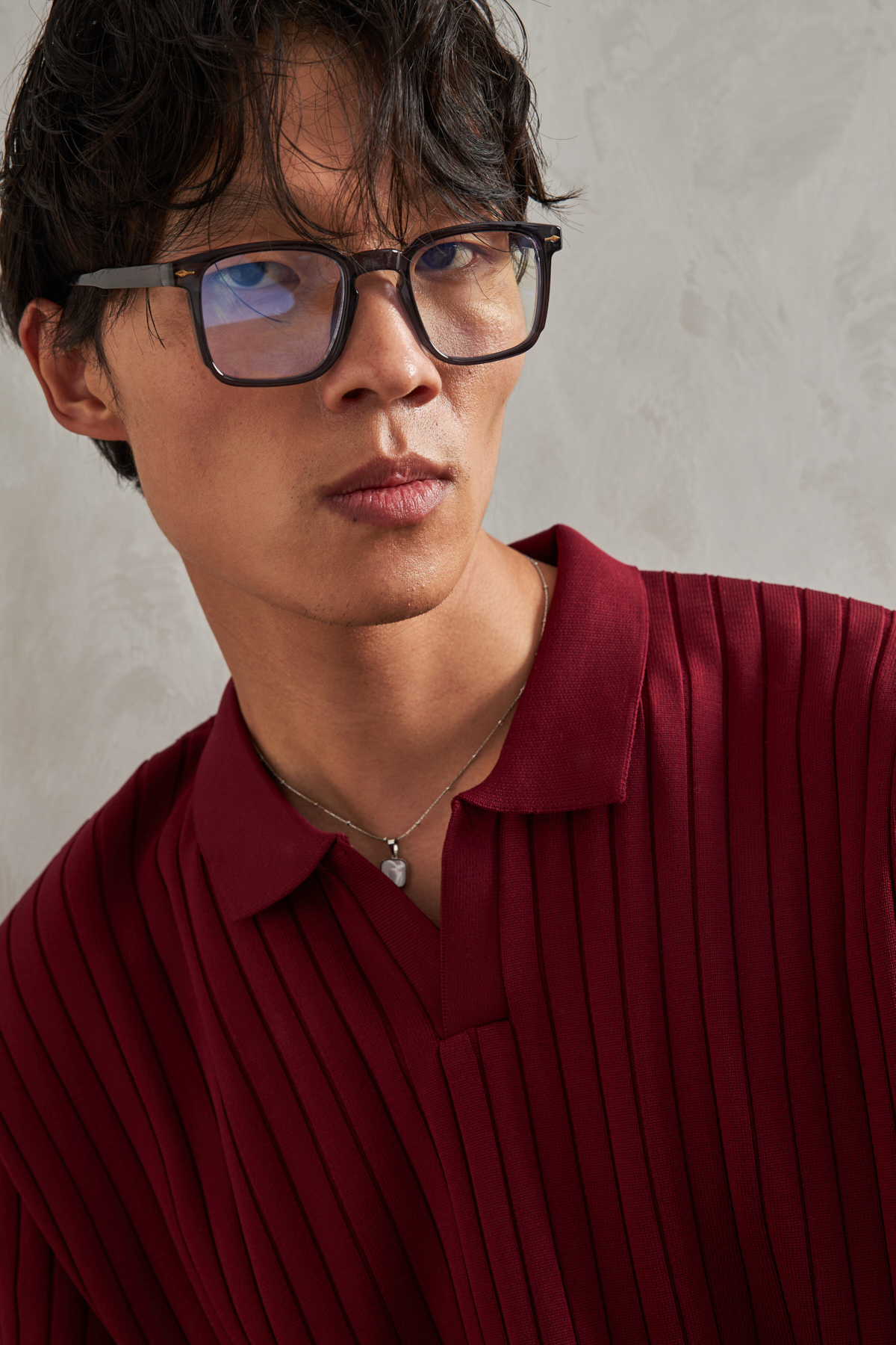 HYMAN  Erkek Polo Yaka Fitilli Oversize Triko Kazak - Görsel 8