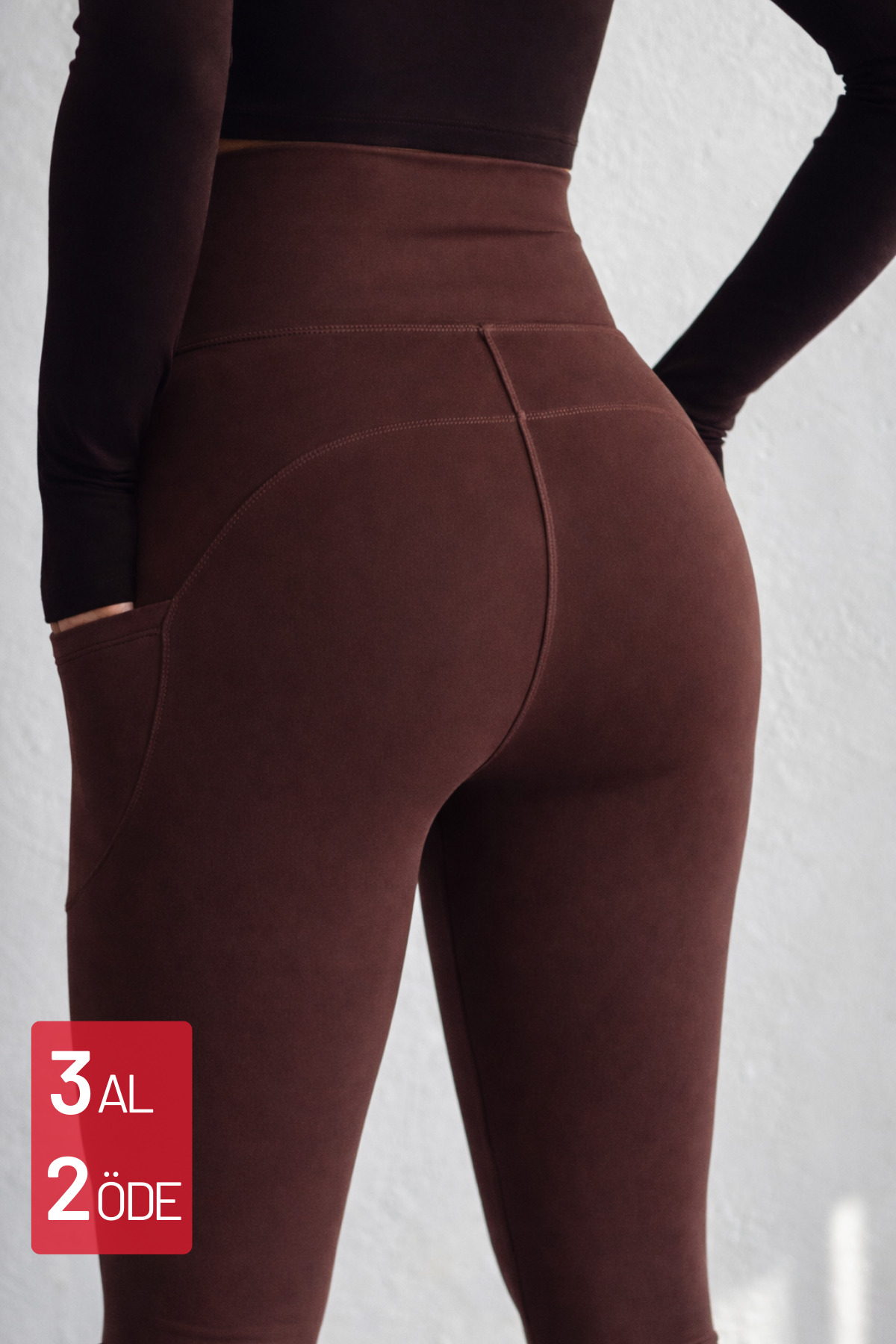 Haute Women's High Waist Wrap Double Pockets Leggings Fitness Leggings 1092