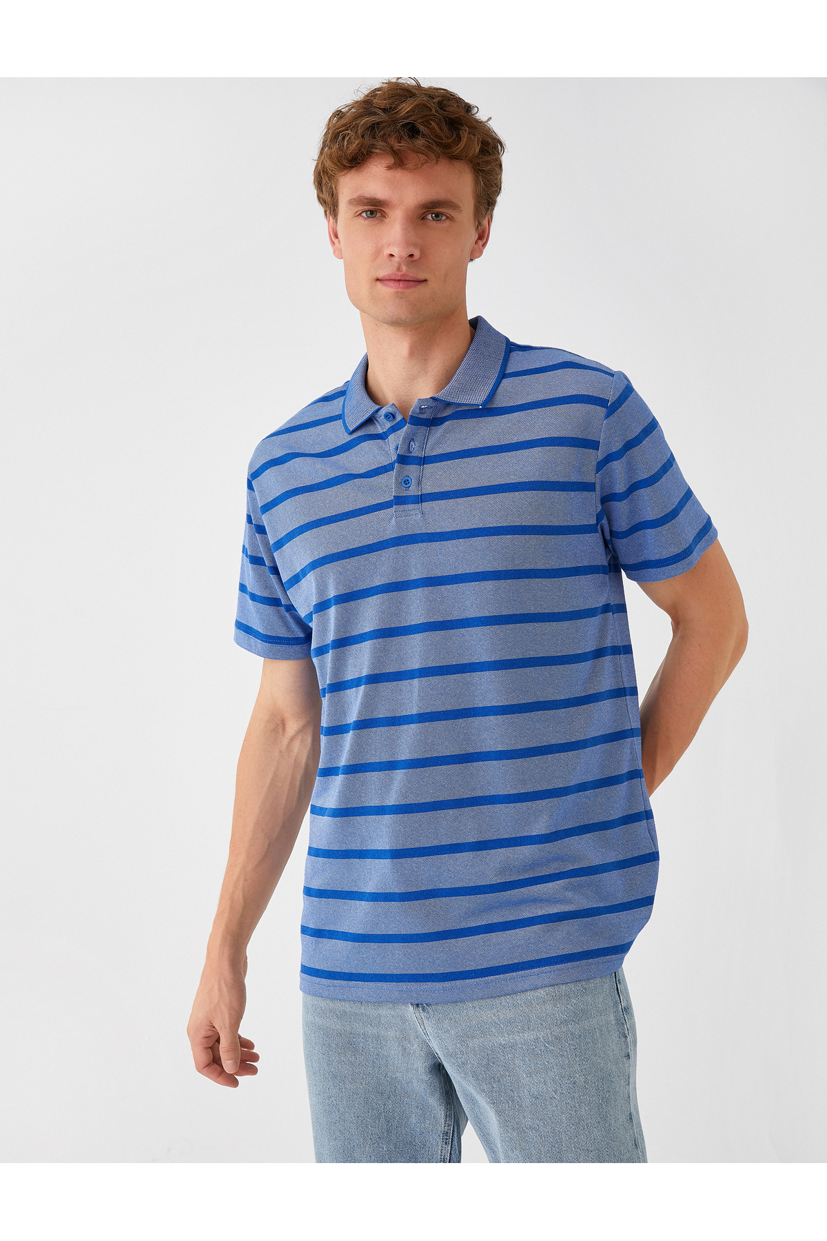 Koton Striped Polo Neck T-Shirt