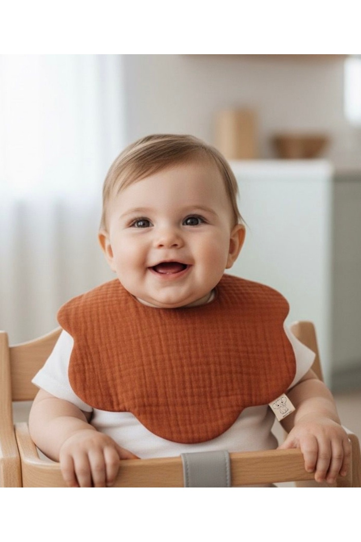 Boho Piccolo 4 Adet %100 Pamuklu Organik 8 Katlı Yıkanabilir Müslin Önlük/ Beslenme Ve Salya Önlüğü fotoğrafı 2 (önizleme)