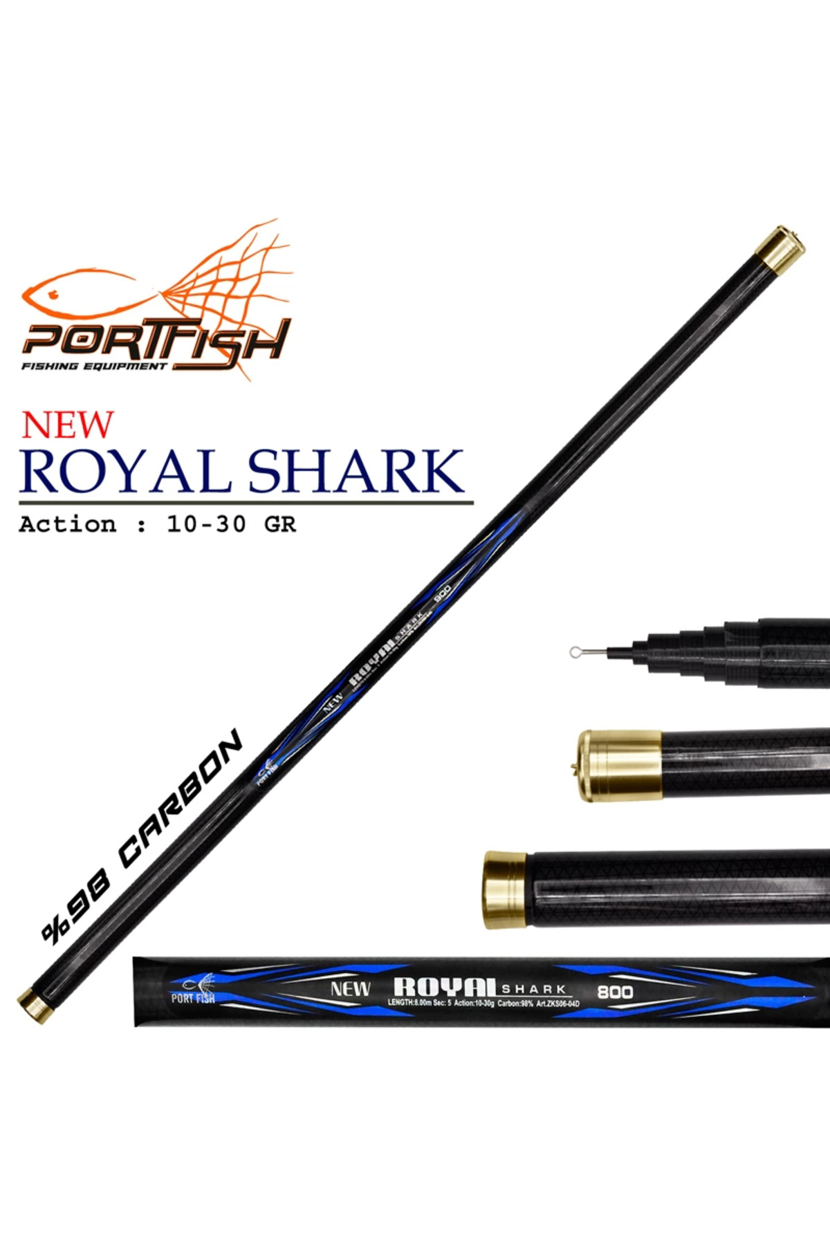 Genel Markalar Portfish New Royal Carbon Göl Kamışı 400 cm 10-30 gr