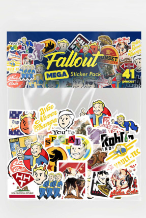 Baprile Fallout Serisi Mega Sticker Paketi 41 Parça Yapışkanlı Kaliteli Su Ge...