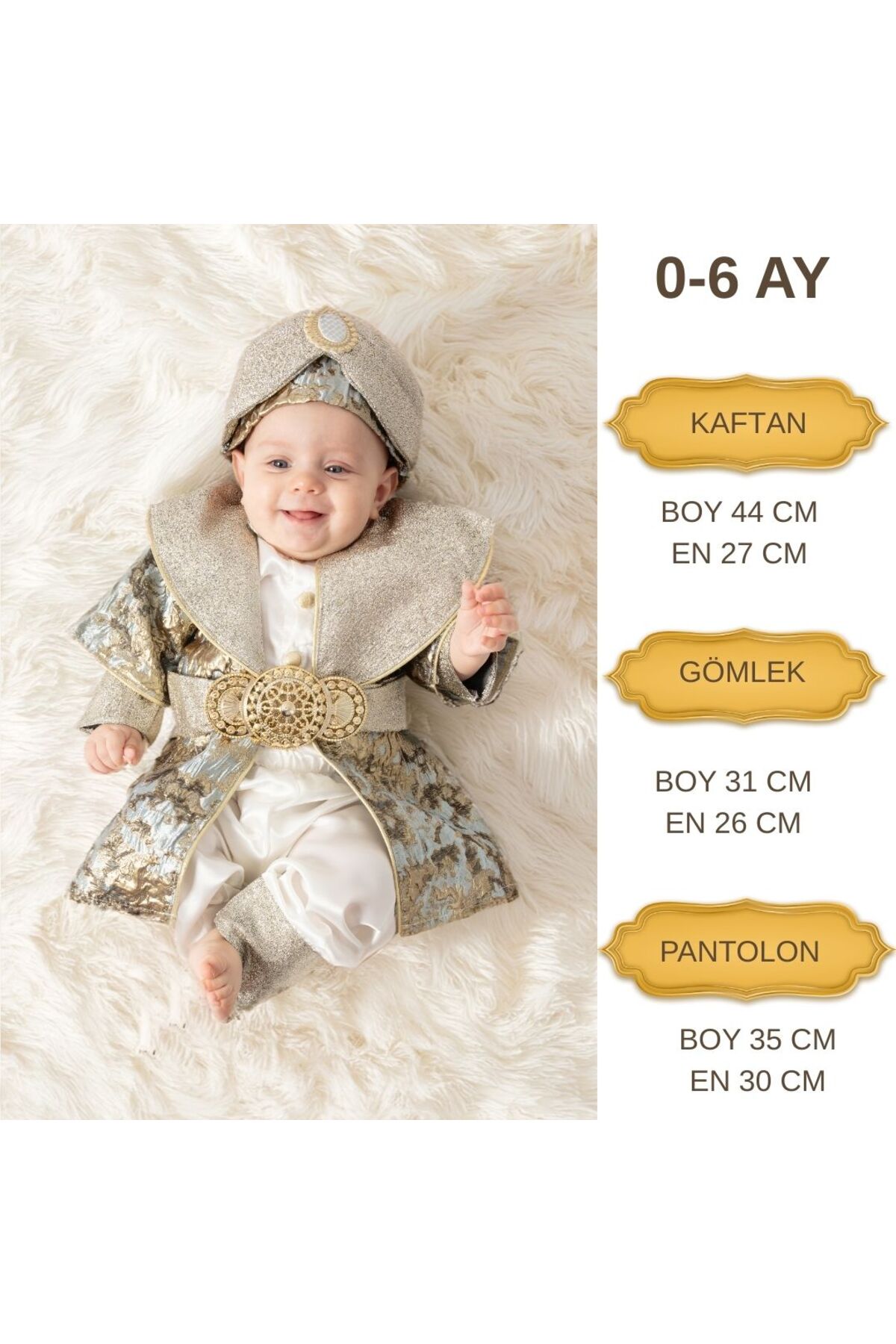 Harry&Millie Bebek sünnetlik mevlüt takım altın kemerli 6 parça fotoğrafı 4 (önizleme)