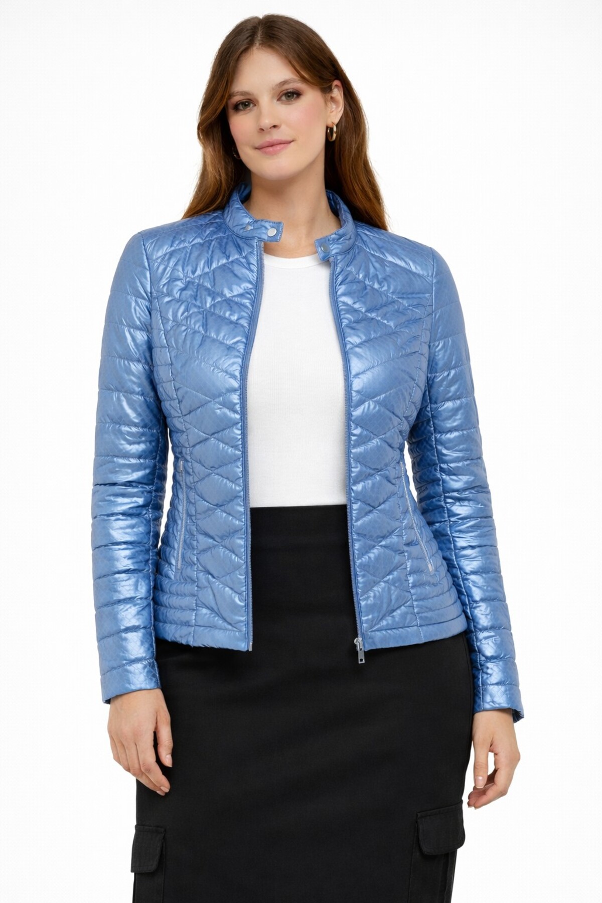 Guess  New Vona Slim Fit Dik Yaka Mont W4RL02WFWM0-24k - Görsel 2