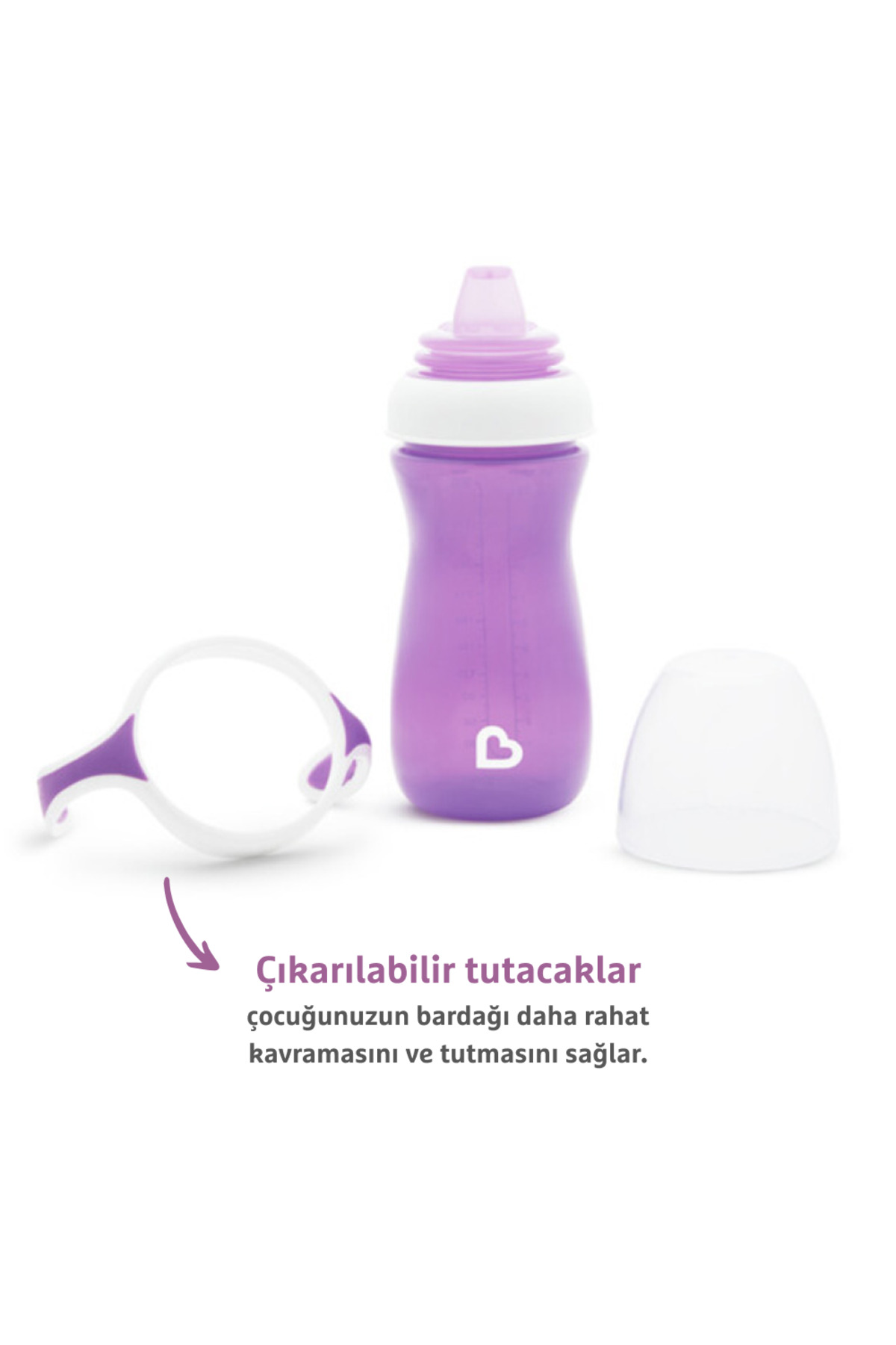 Munchkin Duyarlı Geçiş Bardağı | 9 Ay+ Bebekler İçin | 296 ml|Sızdırmaz & Kolay Tutulan Tasarım |Mor fotoğrafı 3 (önizleme)