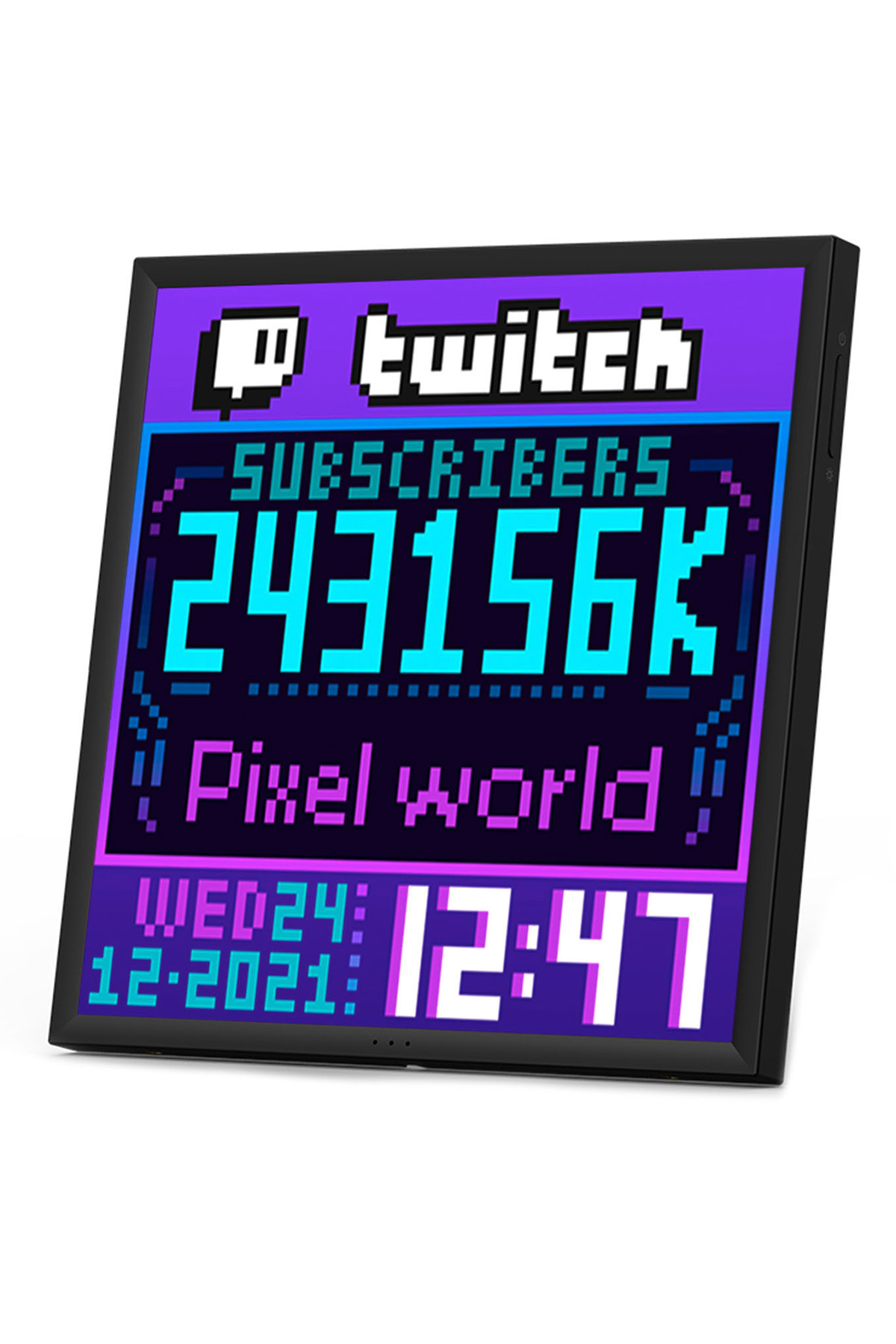64x64 Pixel LED Display Picture Frame with Pixoo-64 App Controlled Wifi Animation -Subscriber Counter