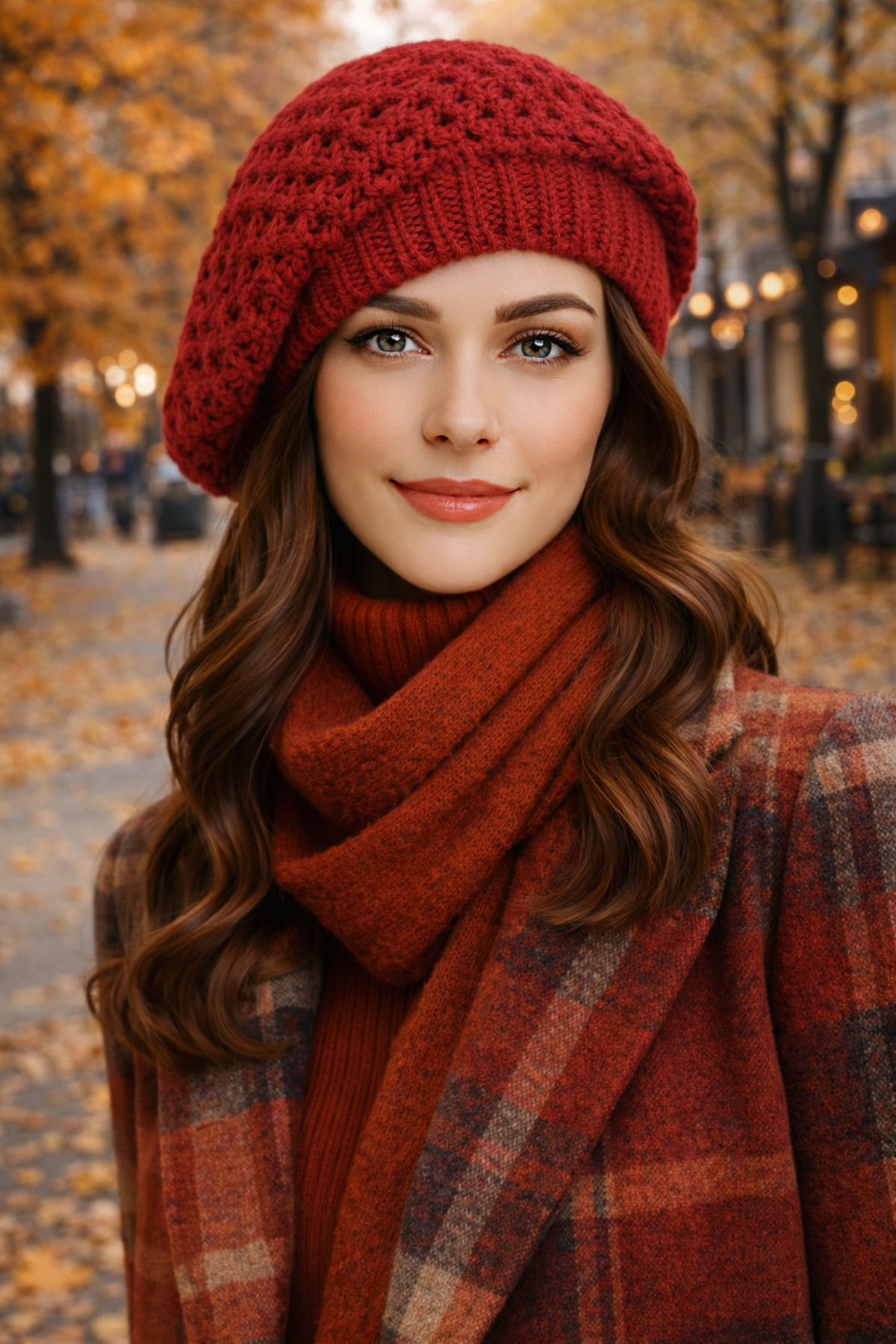 SİSTEM PELUŞ Ressam Model Örgülü Desenli Bere görsel 4