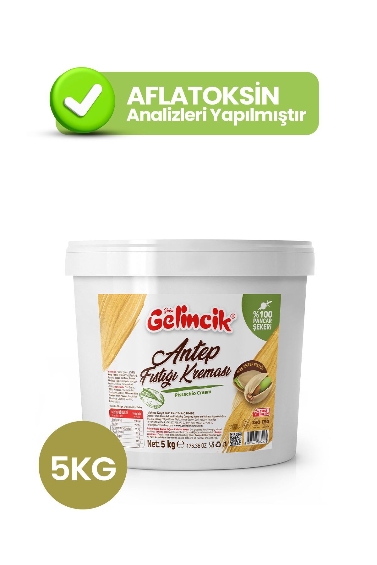 Gelincik 5 Kg Antep Fıstığı Kreması - Fiyatı, Yorumları